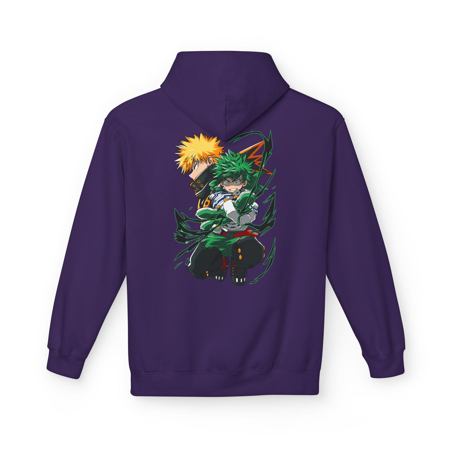 Anime Hero Duo Hoodie — Action Back Print with Japanese Logo