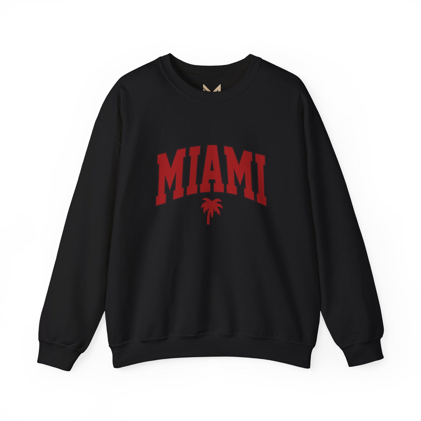 Miami Graphic Crewneck Sweatshirt, Unisex Sweatshirt, Cozy Miami Apparel, Casual Streetwear, Perfect Gift for Sport Lovers Printify