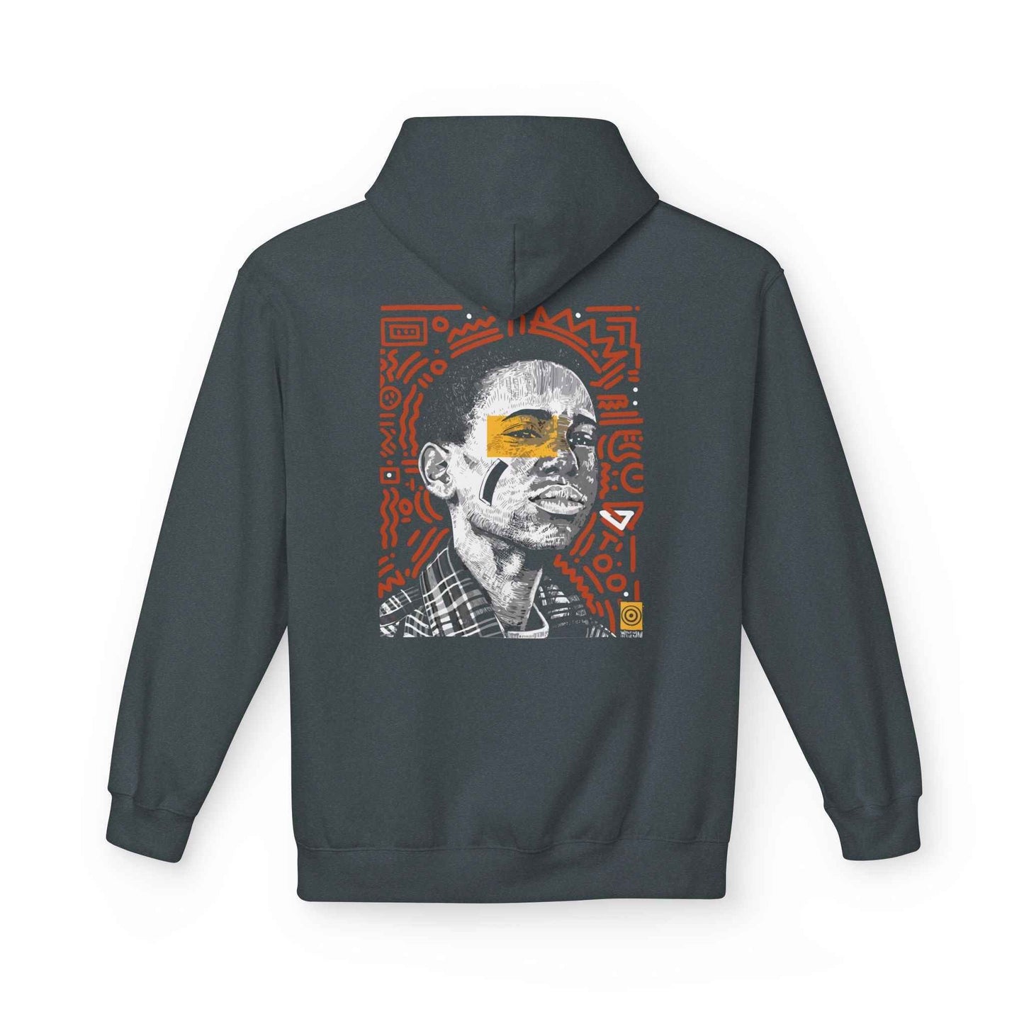 Artistic Fleece Hoodie with Unique Graphic Print for Comfort, Casual Wear, Gift for Art Lovers, Unisex Hip Hop Style