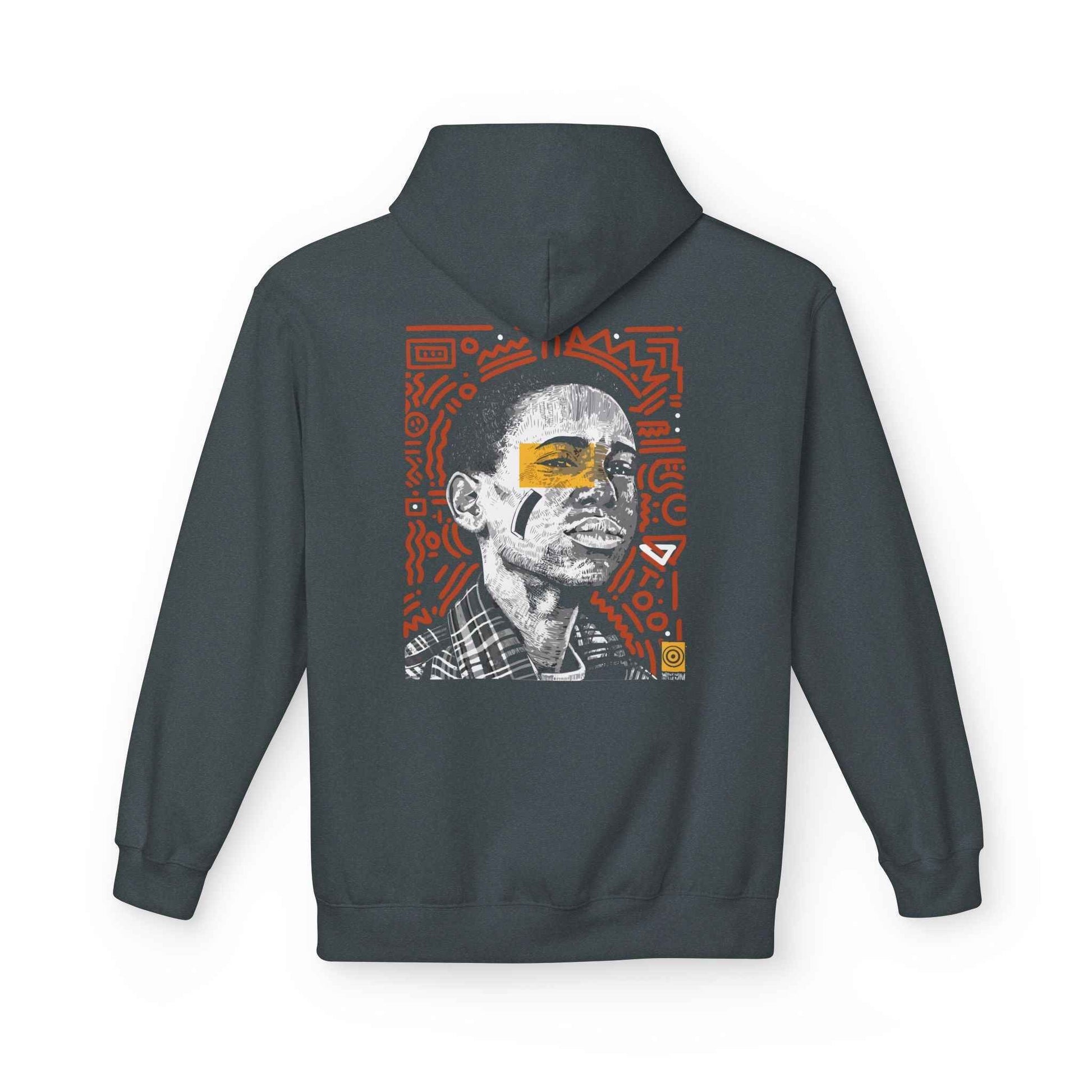 Artistic Fleece Hoodie with Unique Graphic Print for Comfort, Casual Wear, Gift for Art Lovers, Unisex Hip Hop Style