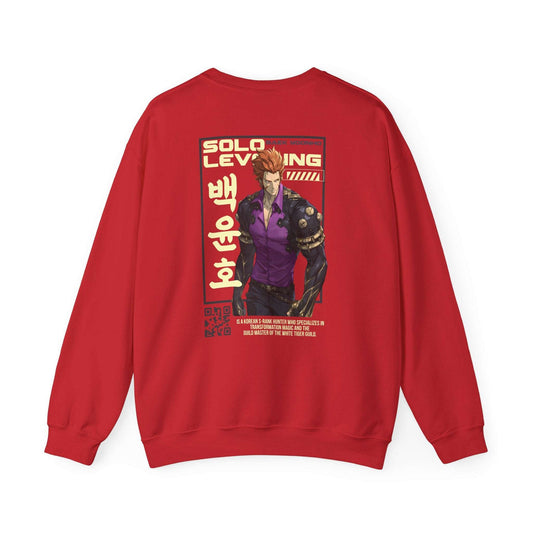 Sung Jin-Woo Shadow Monarch Solo Leveling Anime Streetwear – Premium Crewneck Sweatshirt | Maklenn – Front View
