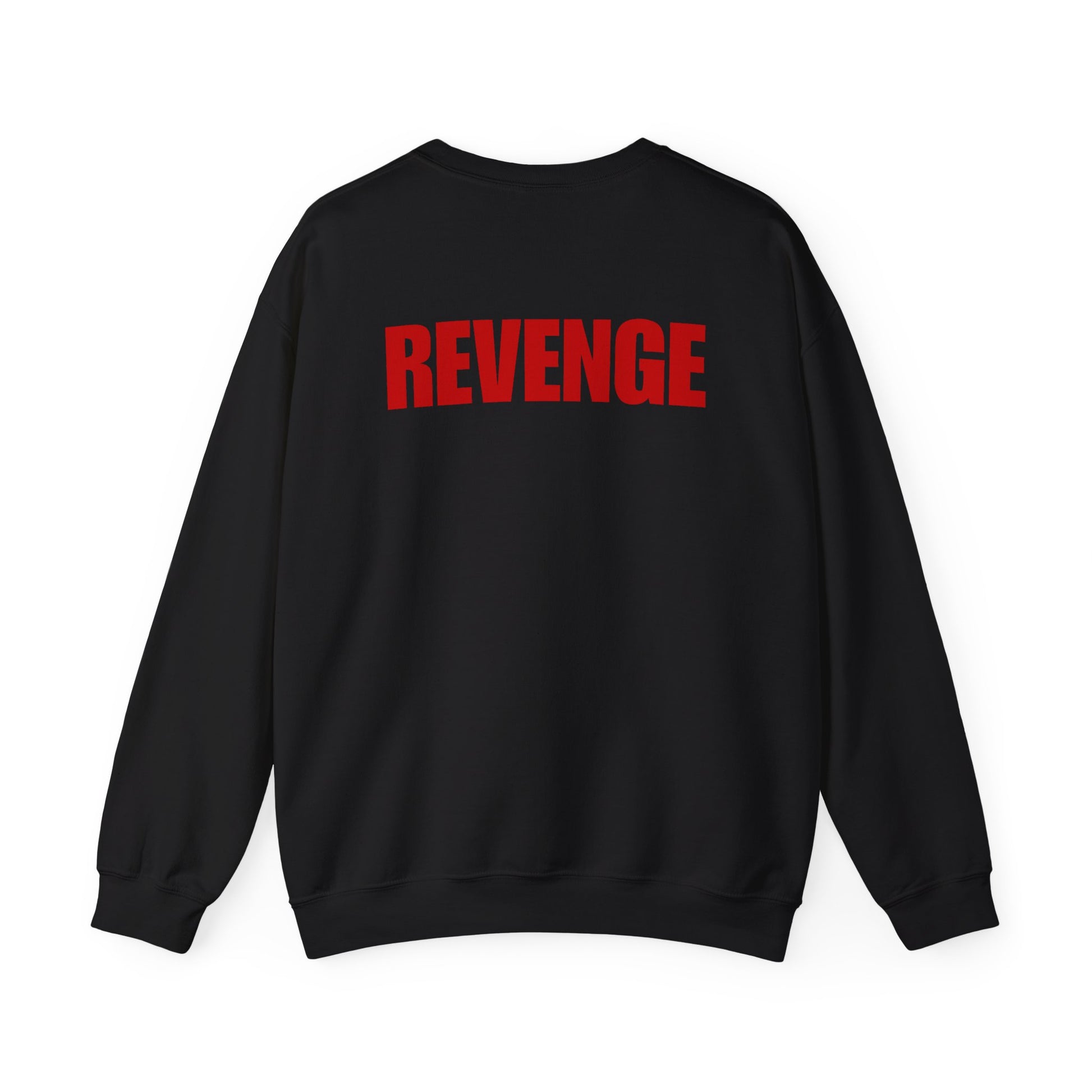 Sweatshirt — 'REVENGE' Bold Back Print Crewneck Sweatshirt Printify