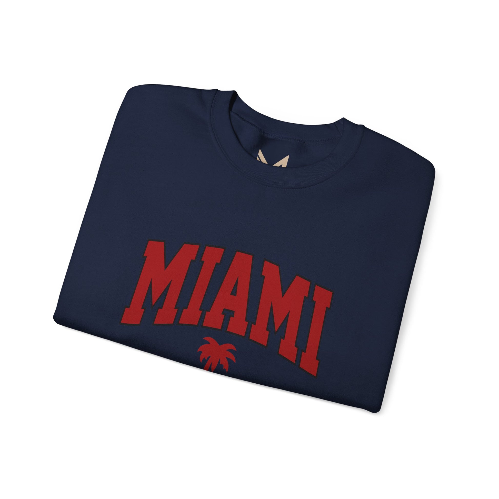 Miami Graphic Crewneck Sweatshirt, Unisex Sweatshirt, Cozy Miami Apparel, Casual Streetwear, Perfect Gift for Sport Lovers Printify
