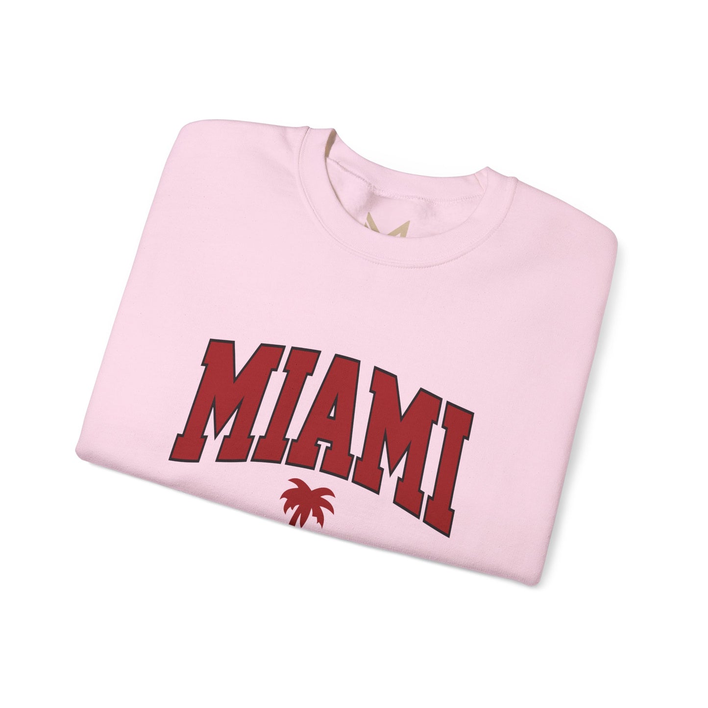 Miami Graphic Crewneck Sweatshirt, Unisex Sweatshirt, Cozy Miami Apparel, Casual Streetwear, Perfect Gift for Sport Lovers Printify