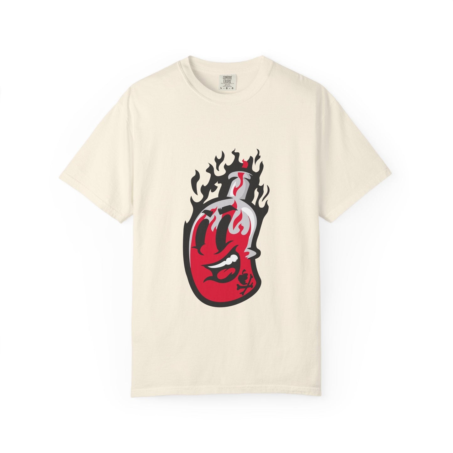 Flame Graphic T-shirt for Unisex, Casual Summer Wear, Gift for Music Lovers, Vibrant Artwork Tee, Trendy Fashion Top Printify