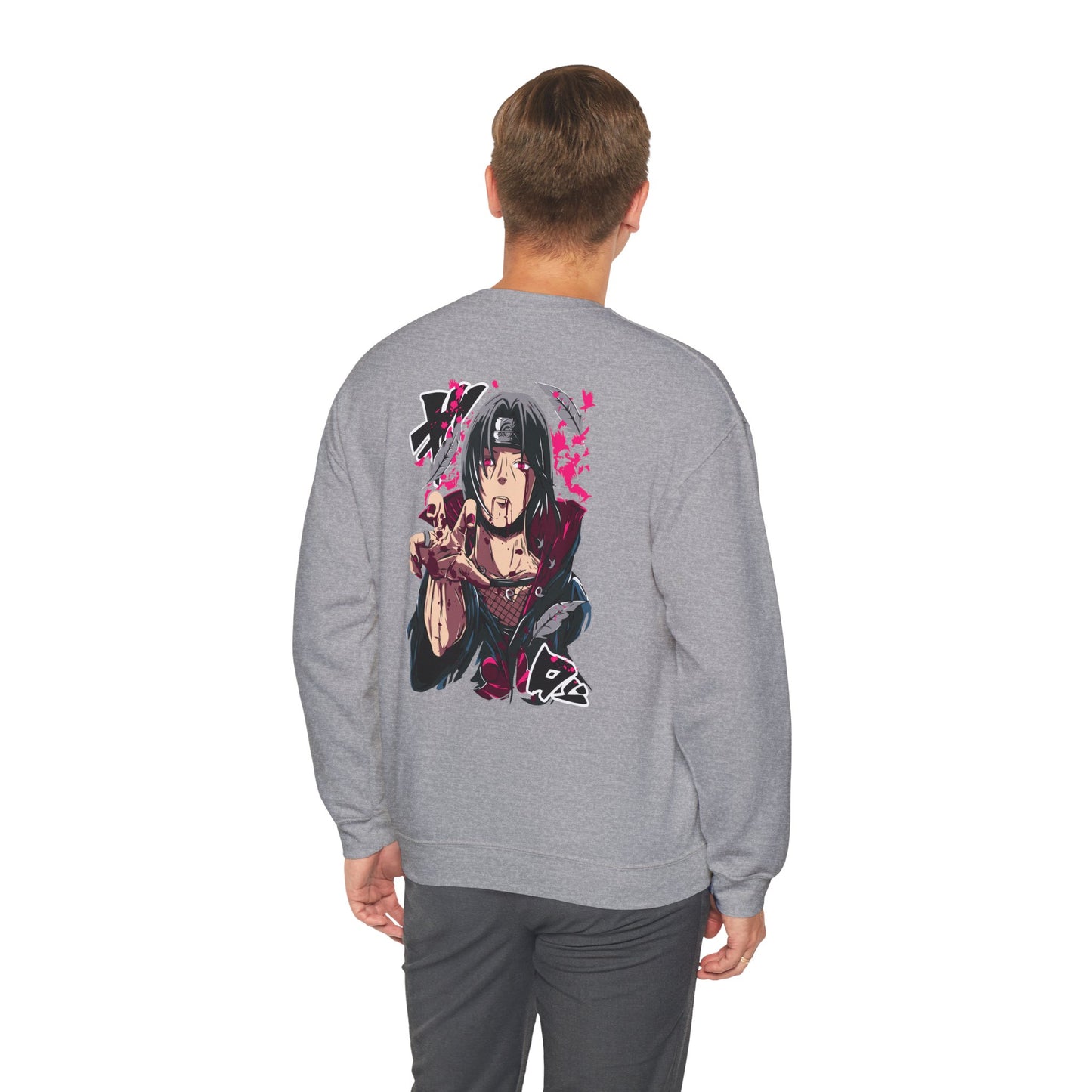 Anime Itachi Uchiha Crewneck Sweatshirt – Vintage Sharingan Graphic