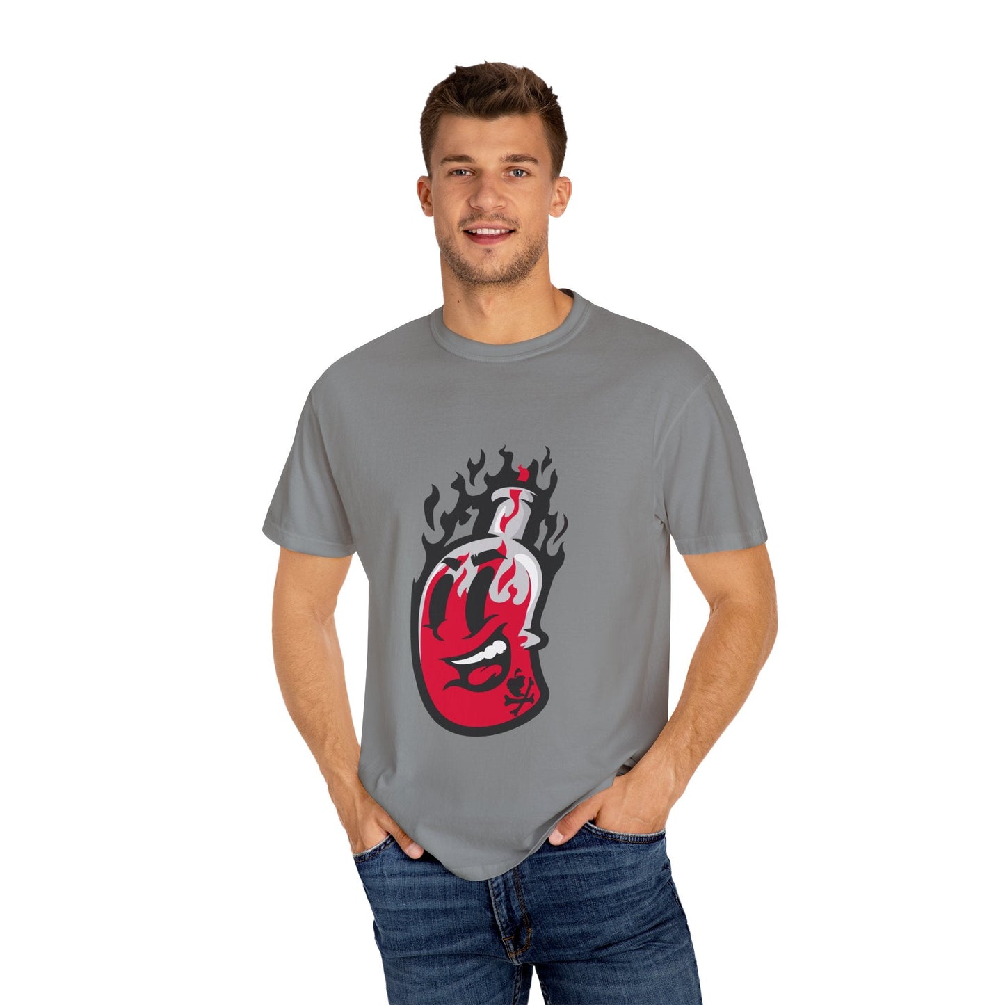 Flame Graphic T-shirt for Unisex, Casual Summer Wear, Gift for Music Lovers, Vibrant Artwork Tee, Trendy Fashion Top Printify