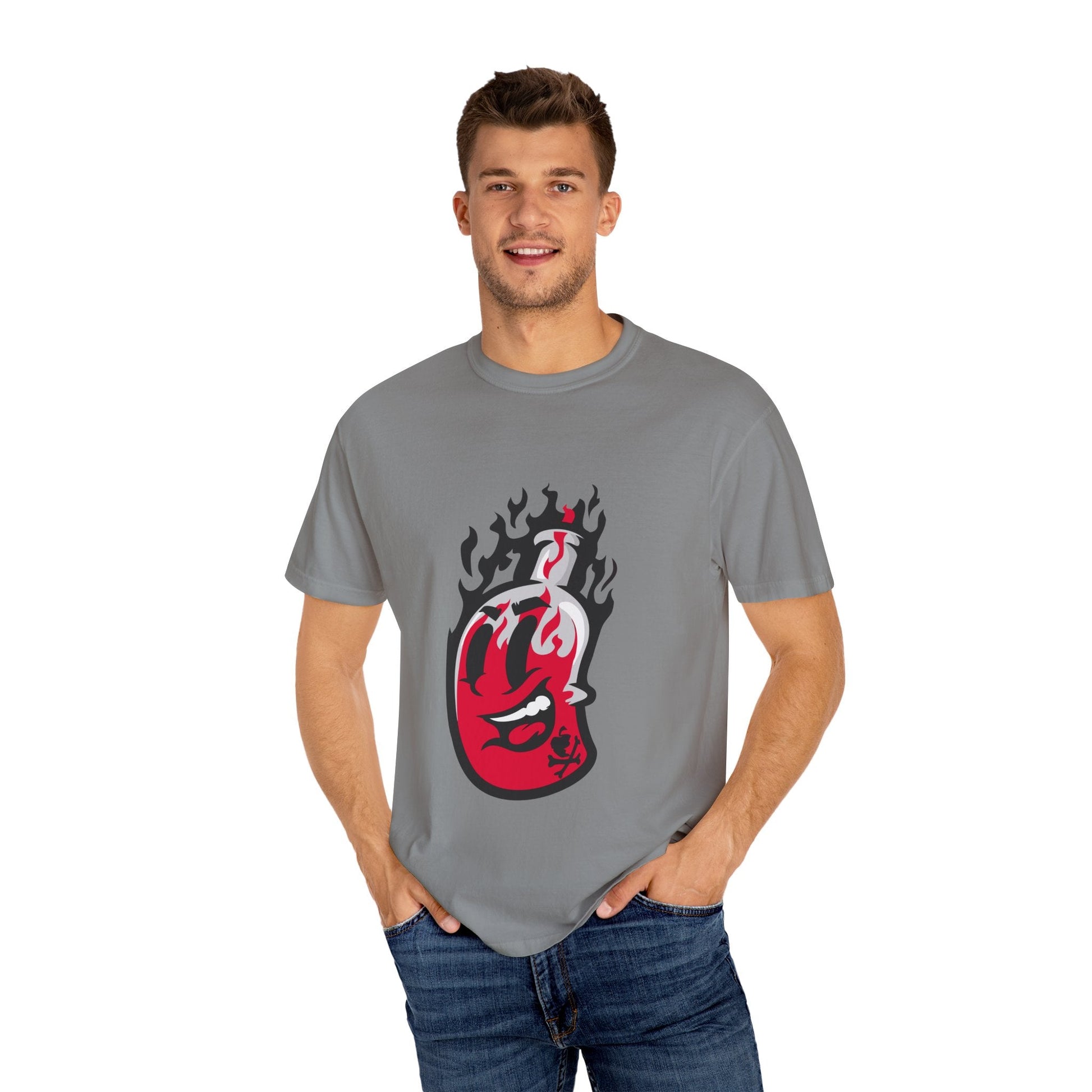 Flame Graphic T-shirt for Unisex, Casual Summer Wear, Gift for Music Lovers, Vibrant Artwork Tee, Trendy Fashion Top Printify