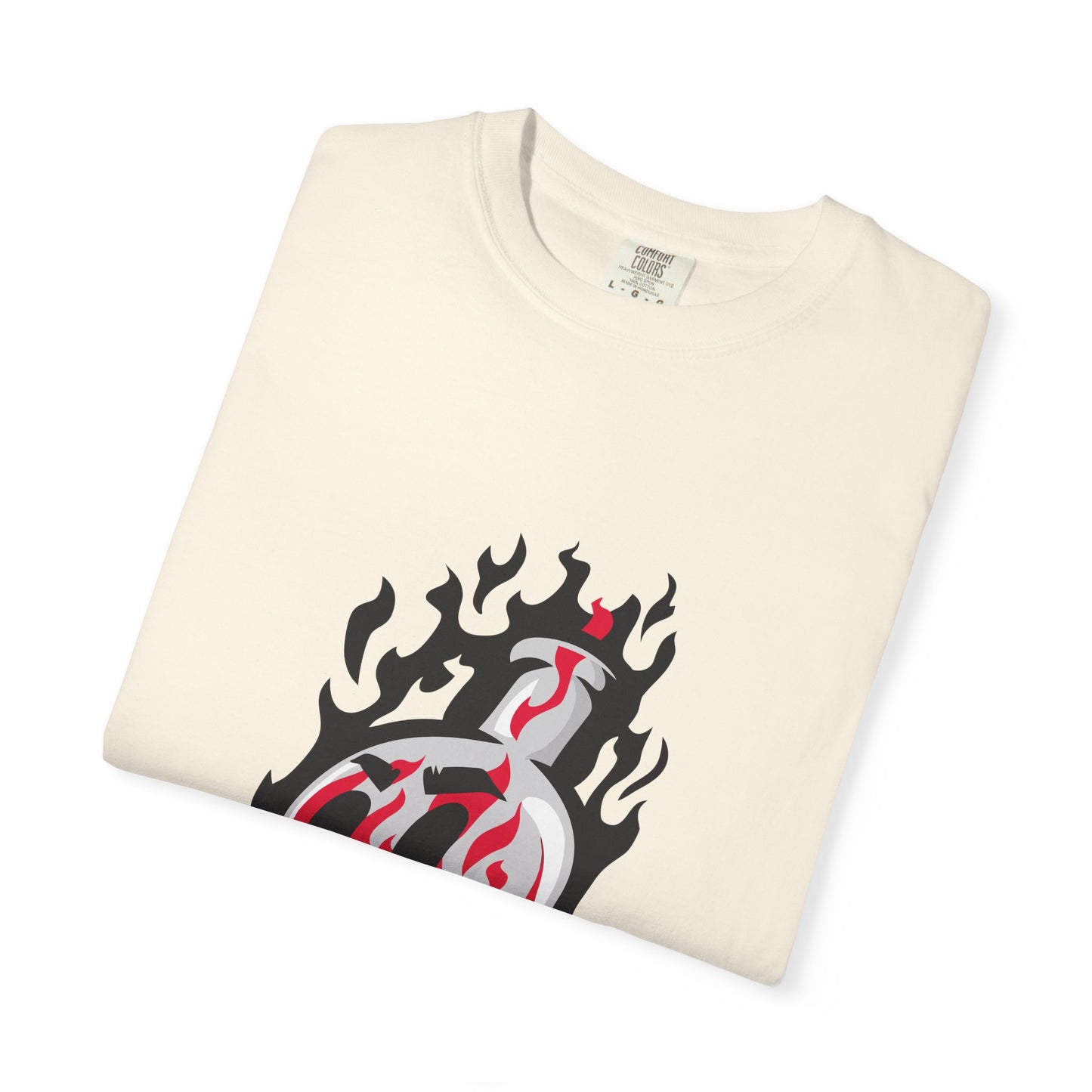 Flame Graphic T-shirt for Unisex, Casual Summer Wear, Gift for Music Lovers, Vibrant Artwork Tee, Trendy Fashion Top Printify