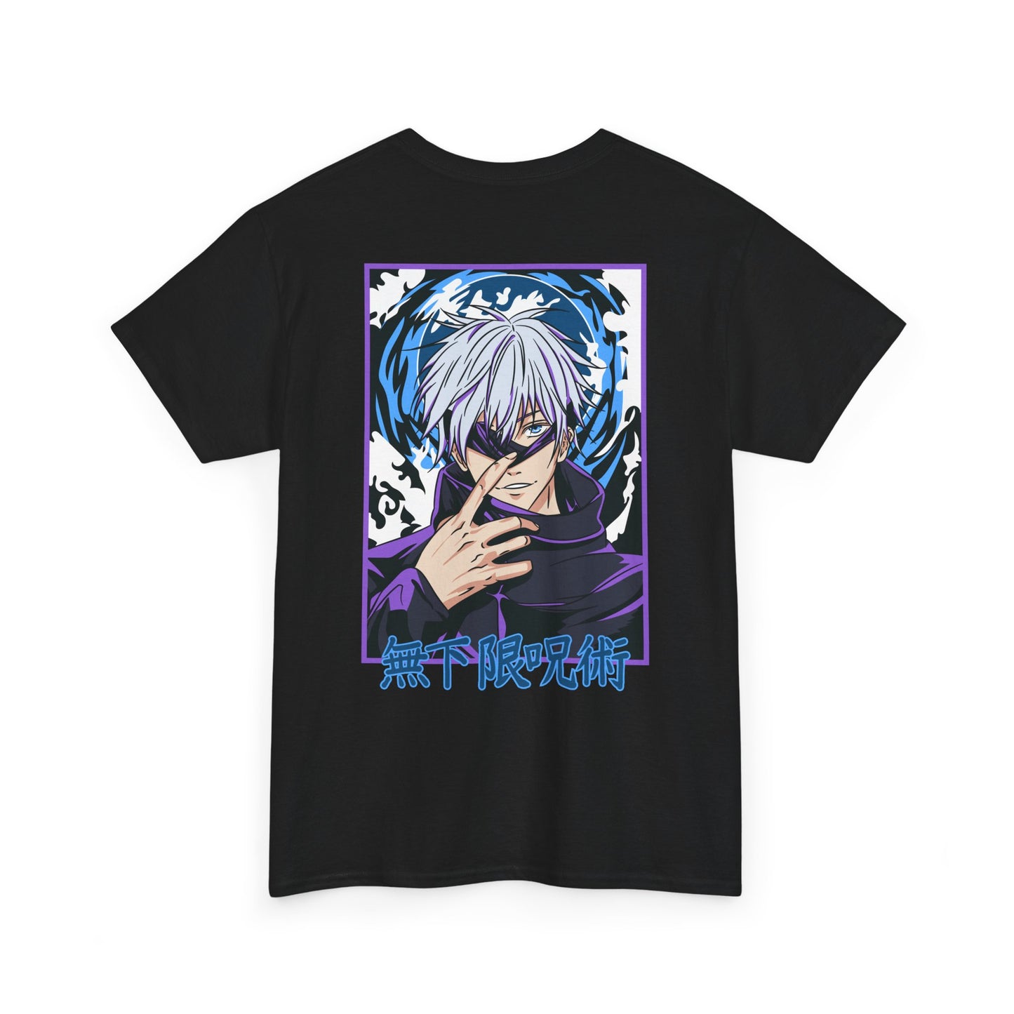 Jujutsu Kaisen Gojo Satoru Anime T-Shirt — Back Graphic & Japanese Logo