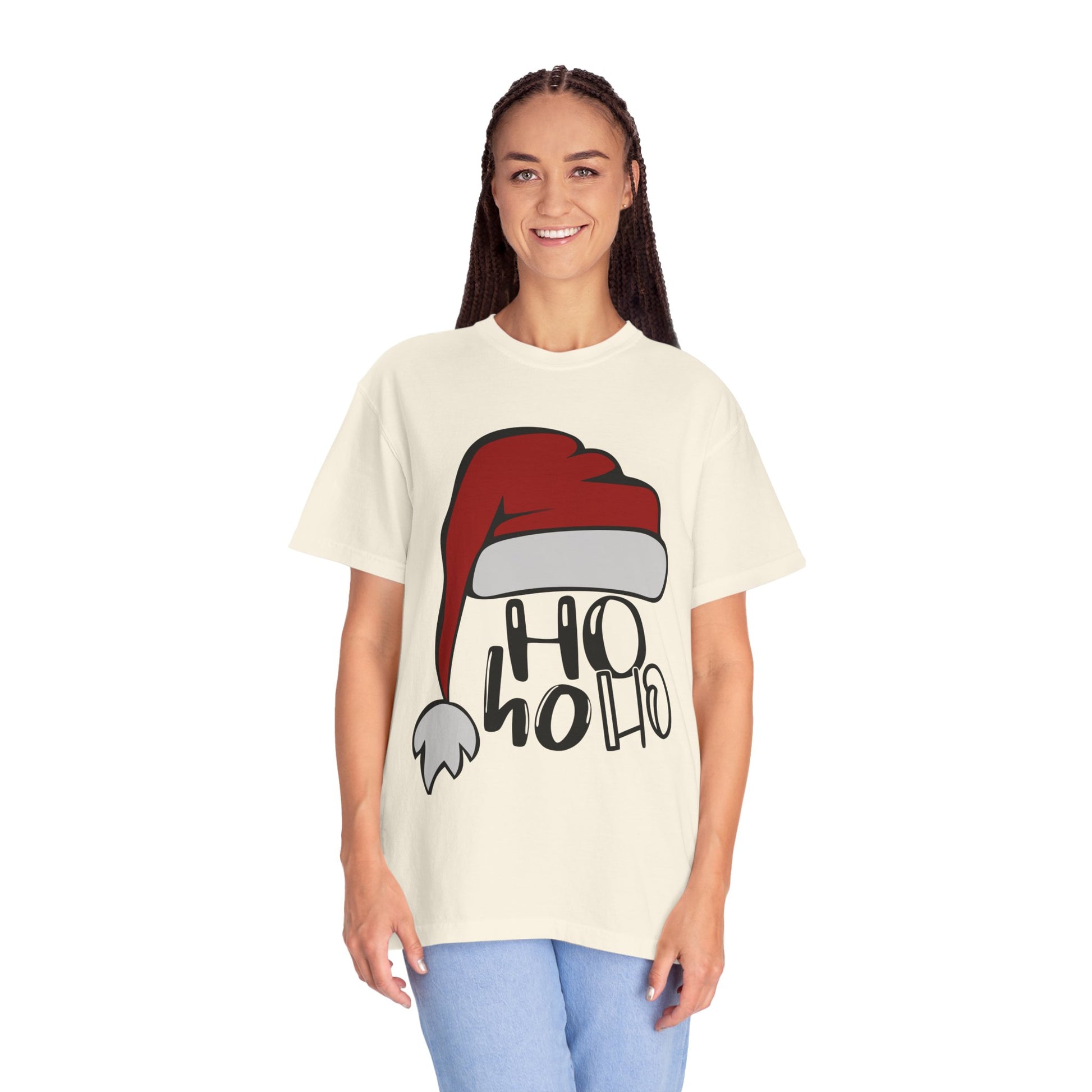 Christmas Santa Hat T-Shirt — "Ho Ho Ho" Holiday Tee Printify