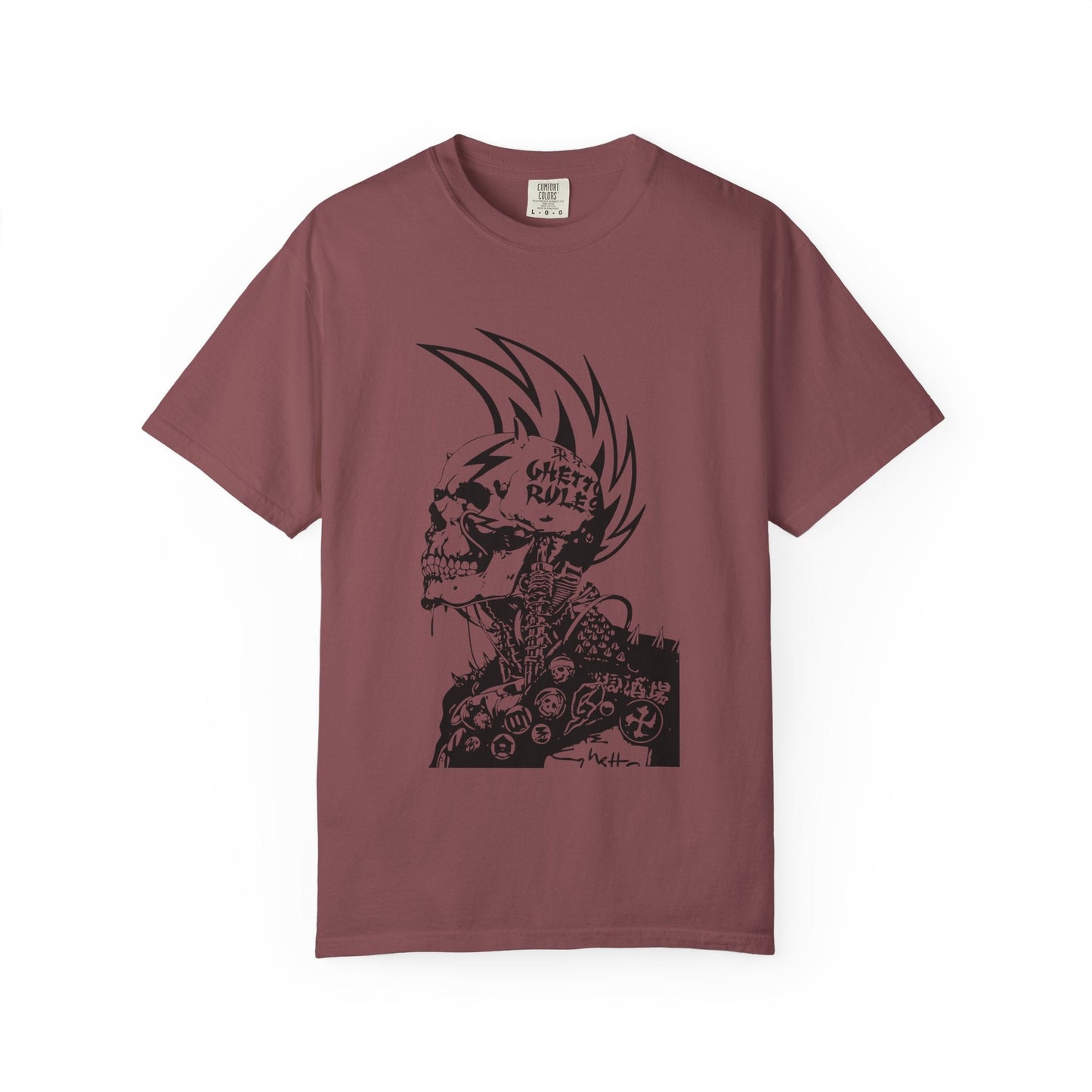 Punk Skull Graphic T-shirt for Unisex, Emo Fashion Tee, Edgy Streetwear, Gift for Music Lovers, Halloween Costume - Maklenn