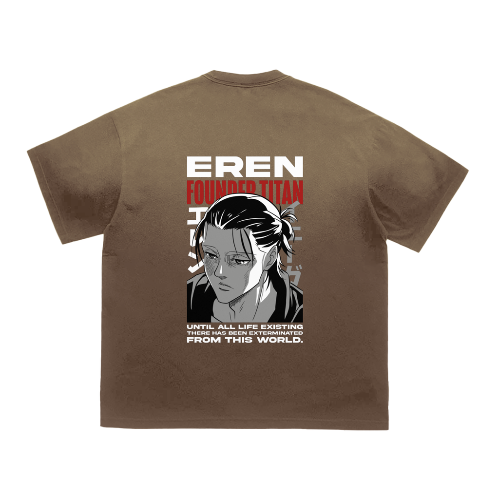 Eren | Attack on Titan | Tiger Stripe Gradient Washed T-Shirt ODMPOD
