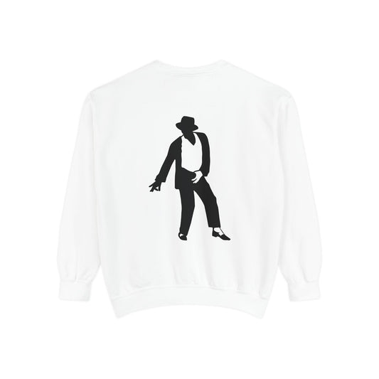 Stylish Unisex Garment-Dyed Sweatshirt, Casual Wear, Gift for Music Lovers, Retro Fashion, Unique Streetwear, Perfect for Parties,Michel jackson style sweatshirt,USA trend sweatshirt Printify