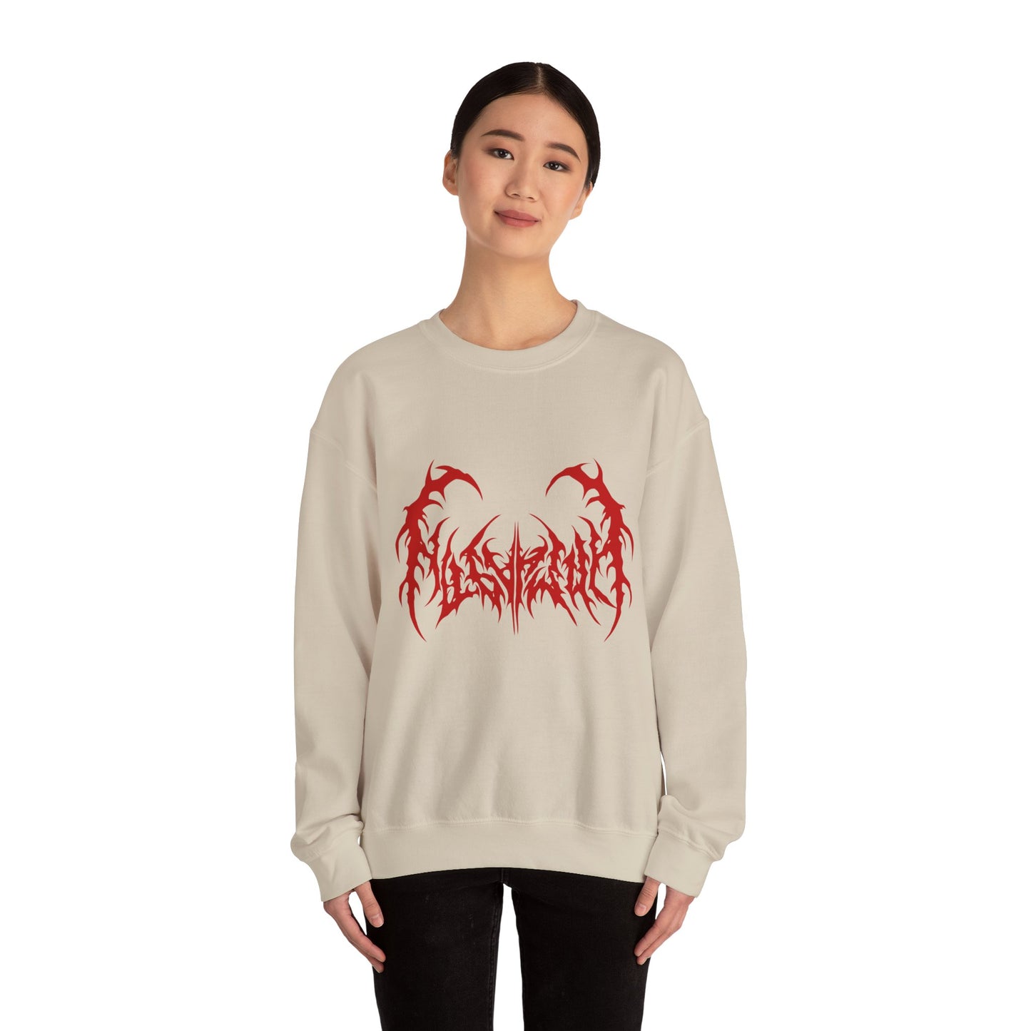 Gothic Graphic Sweatshirt, Trendy Unisex Crewneck, Perfect for Concerts, Casual Outings, Gift for Music Lovers, Halloween Apparel Printify