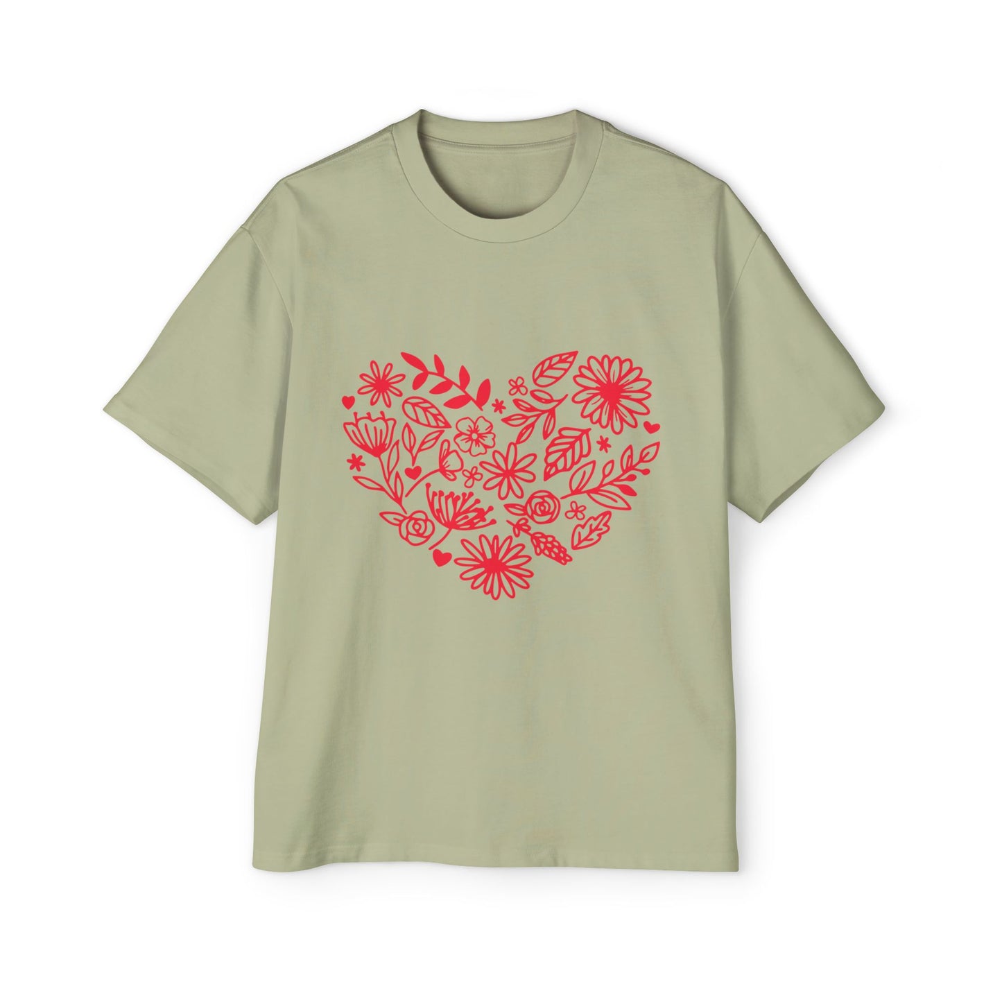 Romantic Floral Oversized Tee - Perfect for Valentine's Day, Casual Wear, Gift for Him, Comfortable Fashion, Everyday Style Printify