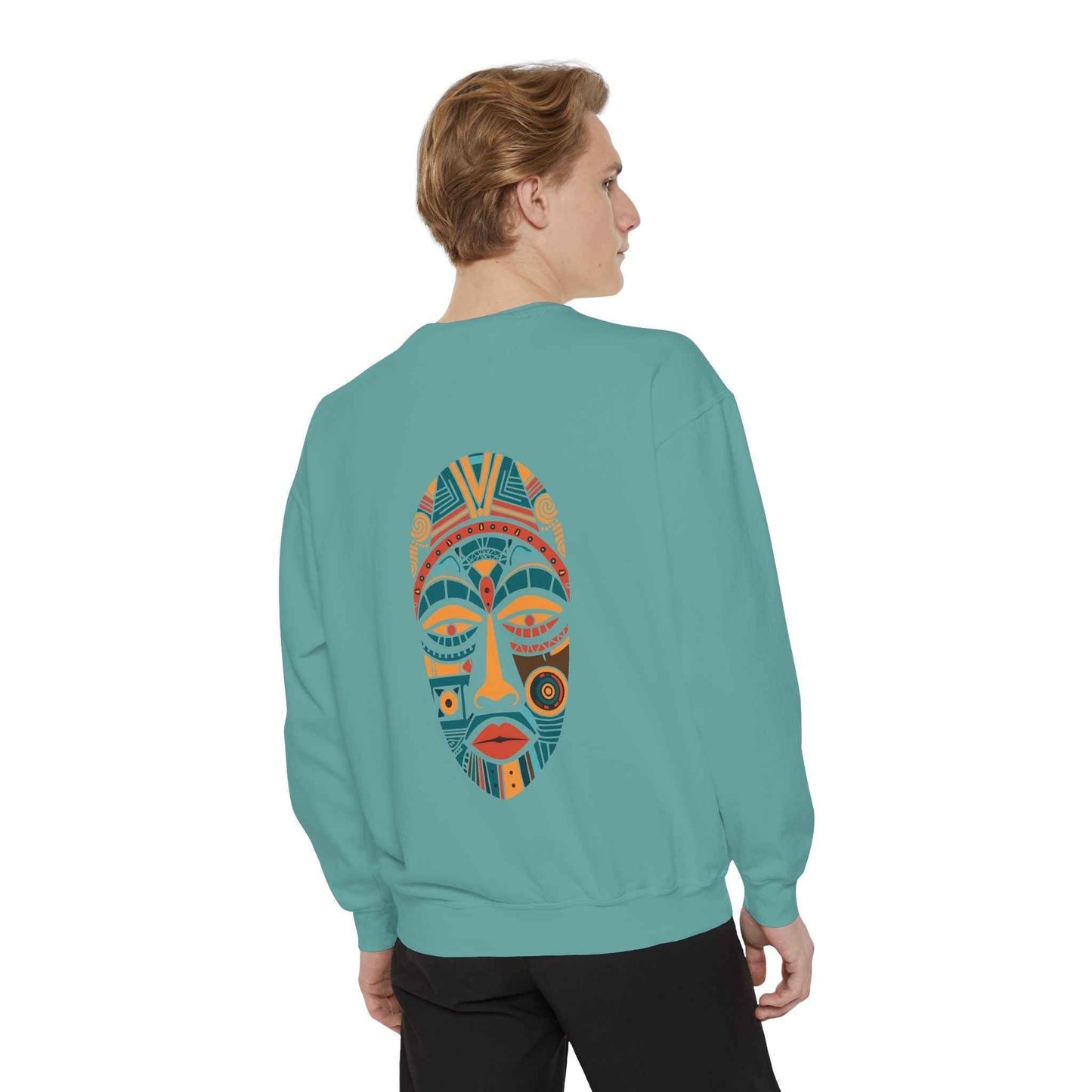 Artistic Unisex Sweatshirt - Colorful Face Design, Cozy Casual Wear, Perfect for Gifts, Fall Fashion, Unique Style