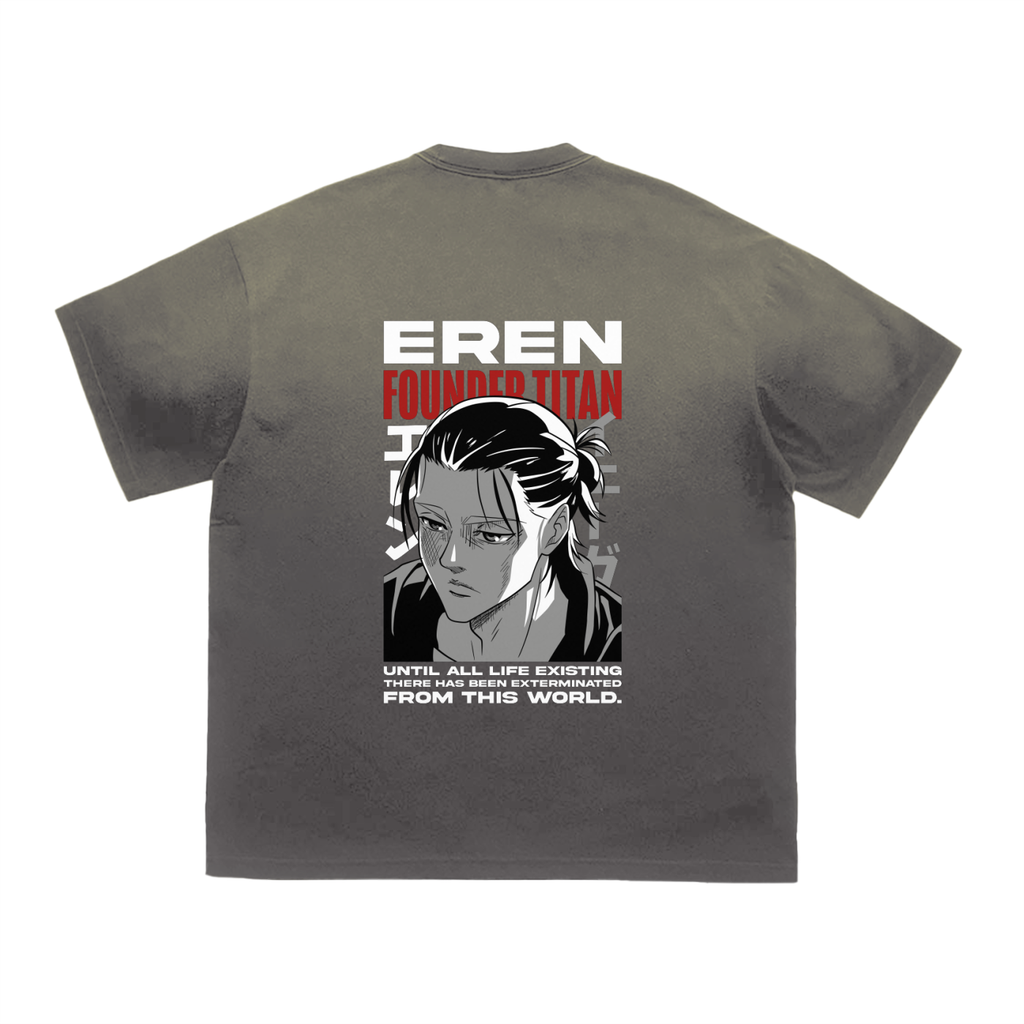Eren | Attack on Titan | Tiger Stripe Gradient Washed T-Shirt ODMPOD