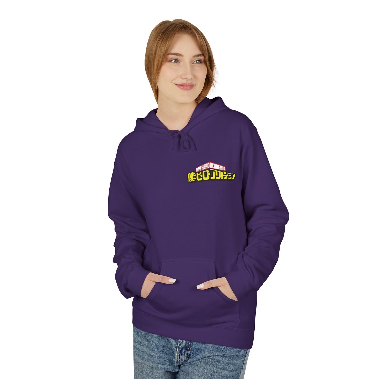 Anime Hero Duo Hoodie — Action Back Print with Japanese Logo