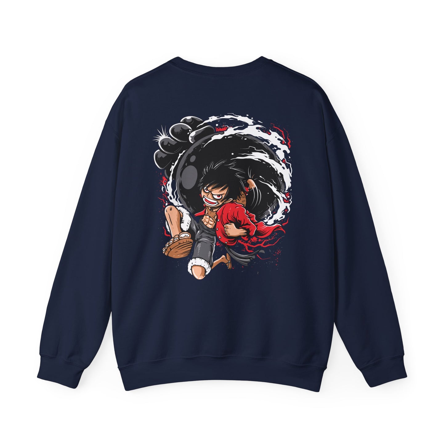 One Piece Luffy Gear 4 Crewneck Sweatshirt — Anime Pirate Straw Hat Design
