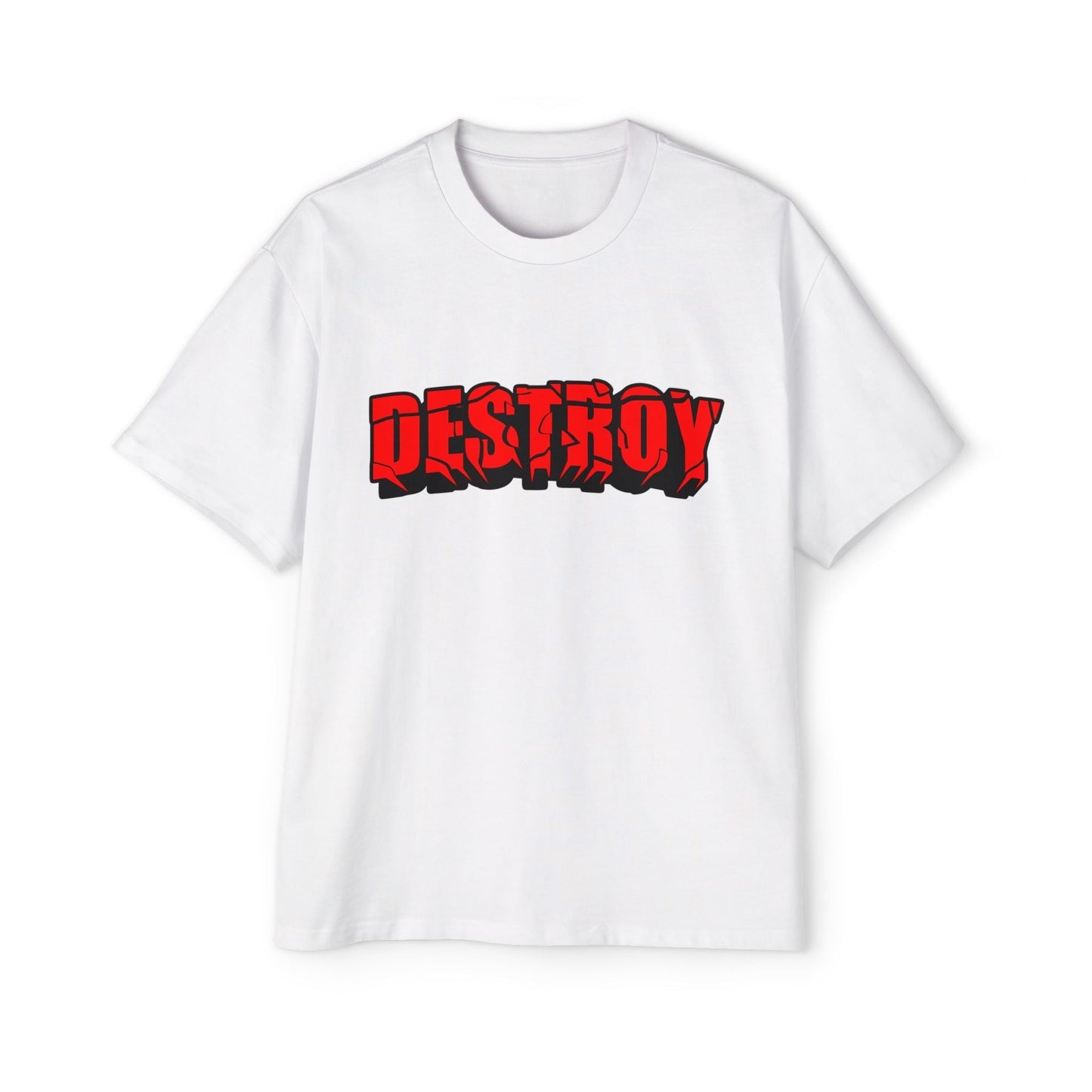 Men's Oversized Graphic Tee - DESTROY, Casual Streetwear, Unisex Fashion, Trendy Men's Shirt, Gift for Him, Everyday Wear - Maklenn