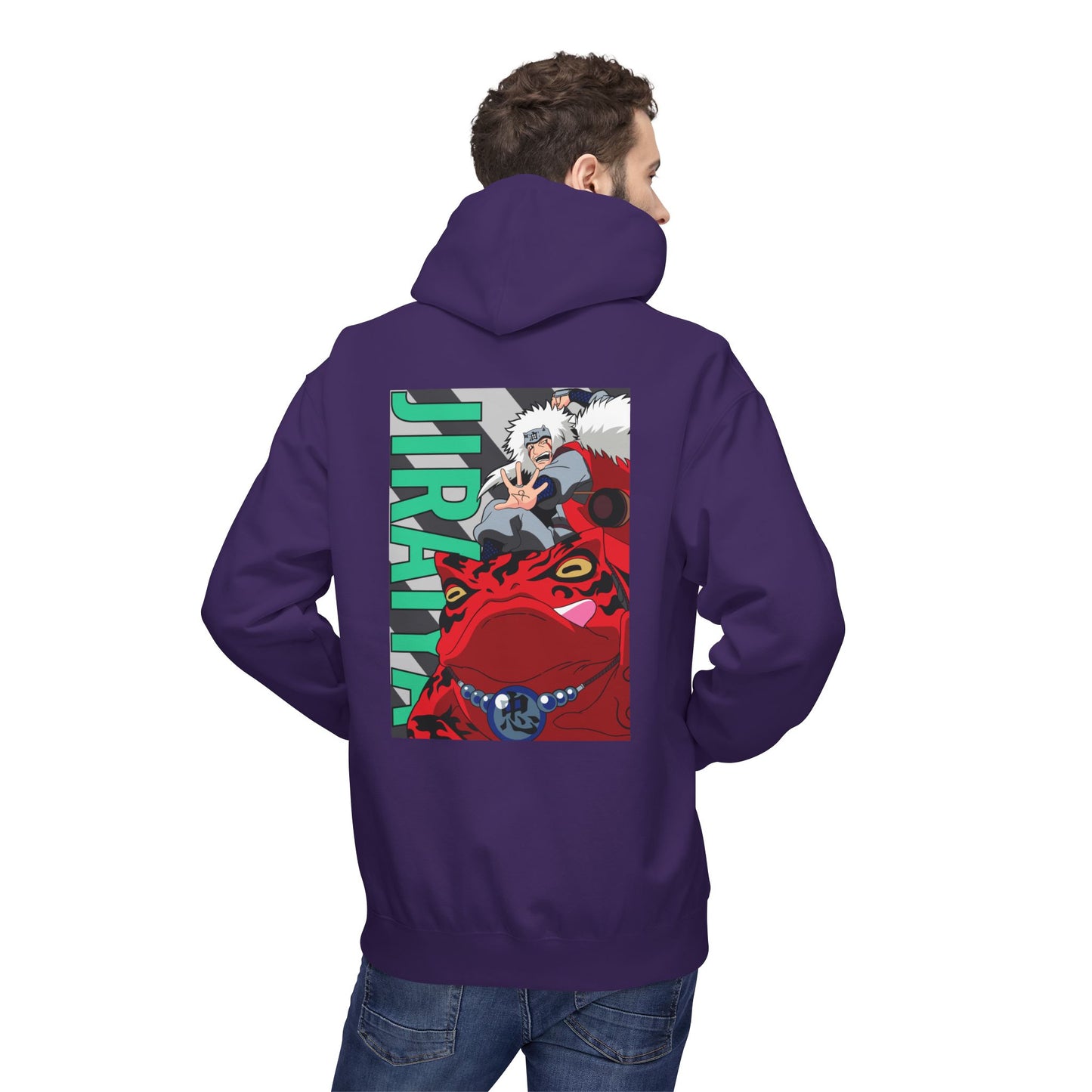 Anime Jiraiya Frog Graphic Hoodie — Naruto Sage Mode Back Print