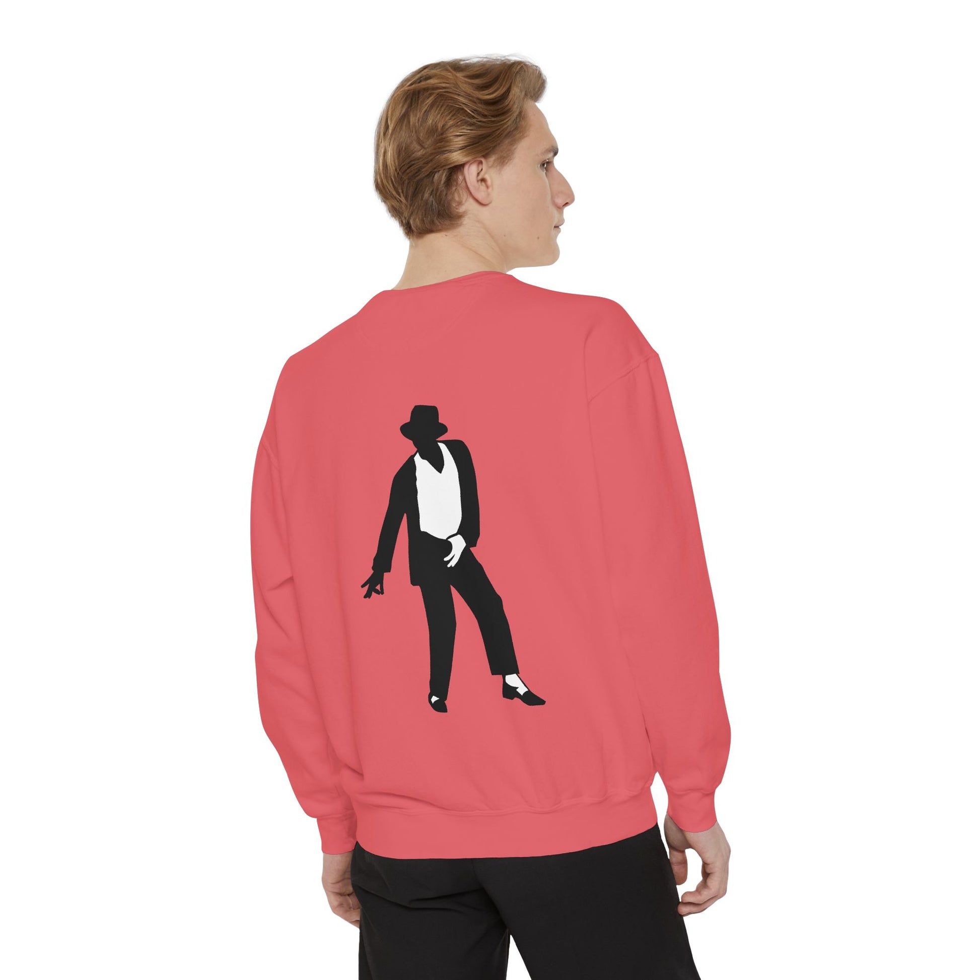 Stylish Unisex Garment-Dyed Sweatshirt, Casual Wear, Gift for Music Lovers, Retro Fashion, Unique Streetwear, Perfect for Parties,Michel jackson style sweatshirt,USA trend sweatshirt Printify