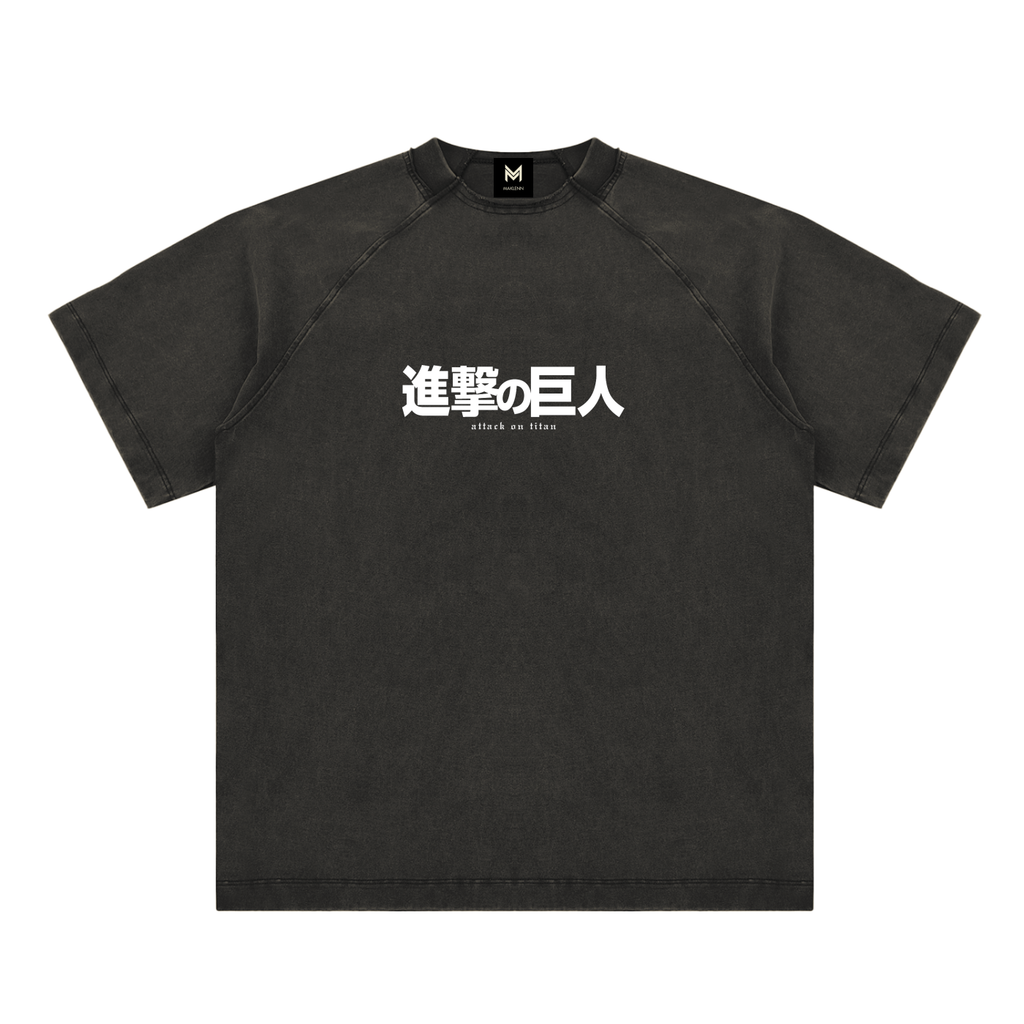 Armoured Titan | Attack On Titan | Vintage Washed Raglan Cotton T-Shirt ODMPOD