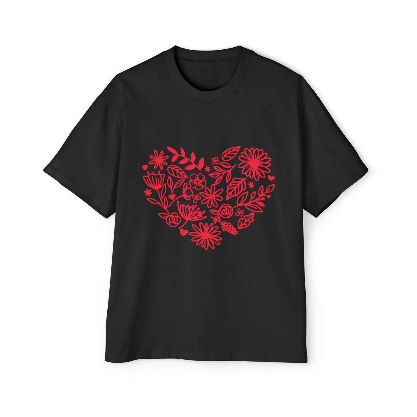 Romantic Floral Oversized Tee - Perfect for Valentine's Day, Casual Wear, Gift for Him, Comfortable Fashion, Everyday Style