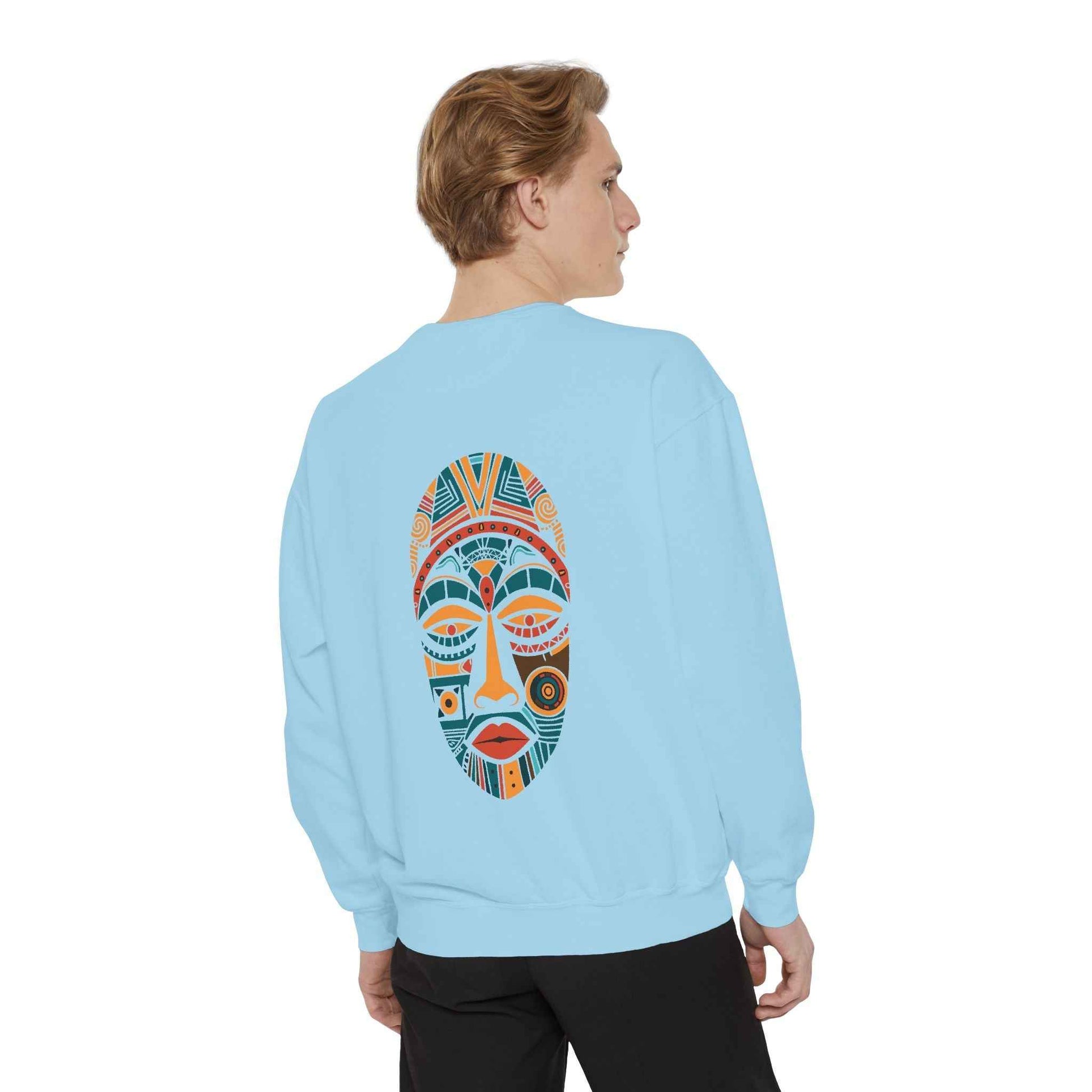 Artistic Unisex Sweatshirt - Colorful Face Design, Cozy Casual Wear, Perfect for Gifts, Fall Fashion, Unique Style