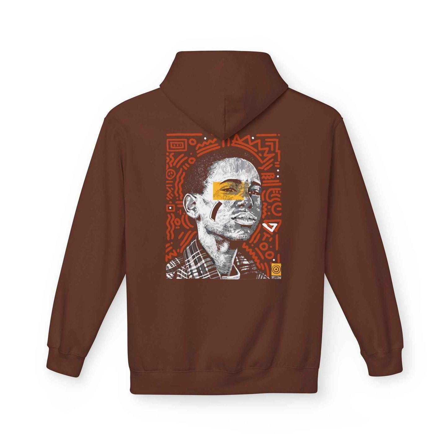 Artistic Fleece Hoodie with Unique Graphic Print for Comfort, Casual Wear, Gift for Art Lovers, Unisex Hip Hop Style