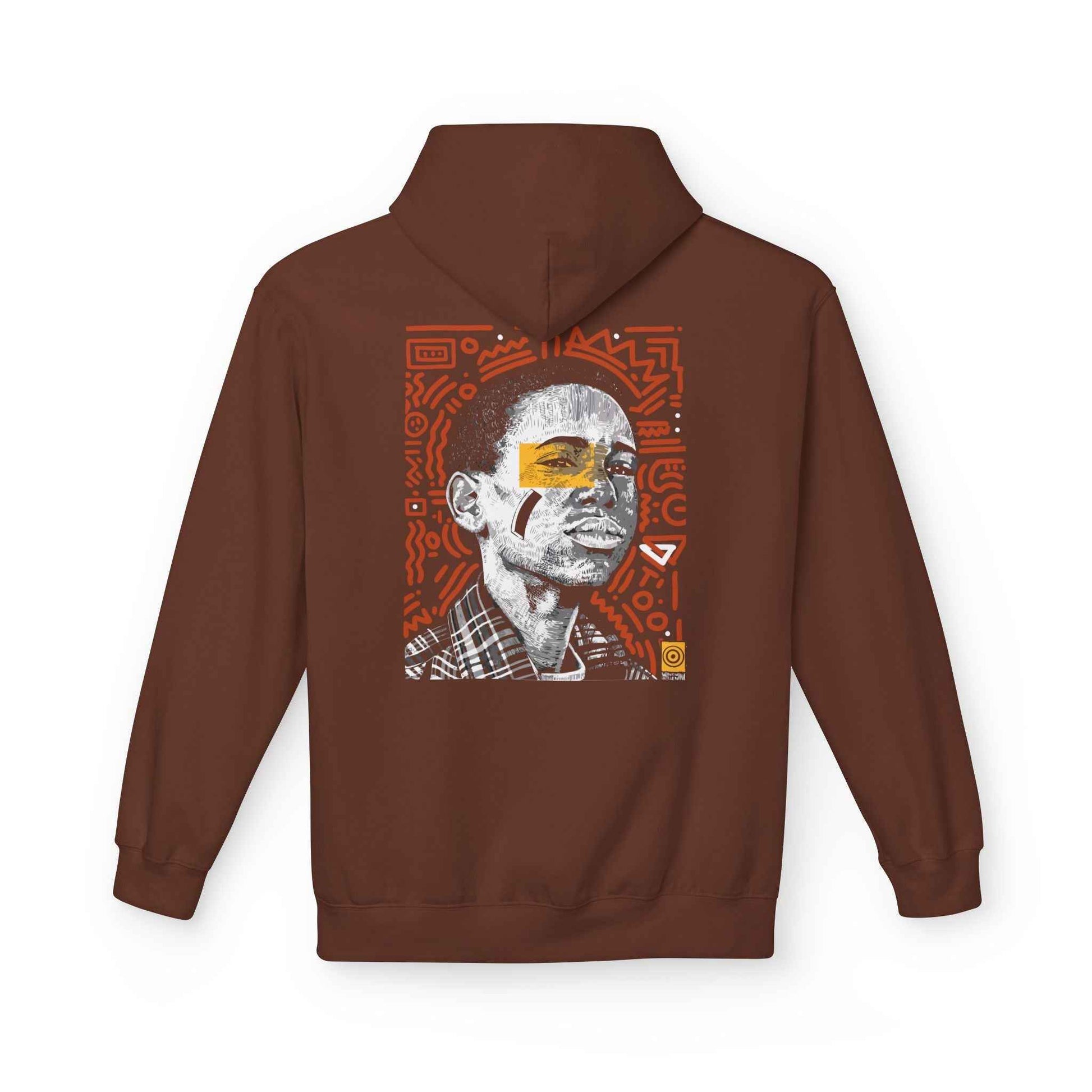 Artistic Fleece Hoodie with Unique Graphic Print for Comfort, Casual Wear, Gift for Art Lovers, Unisex Hip Hop Style