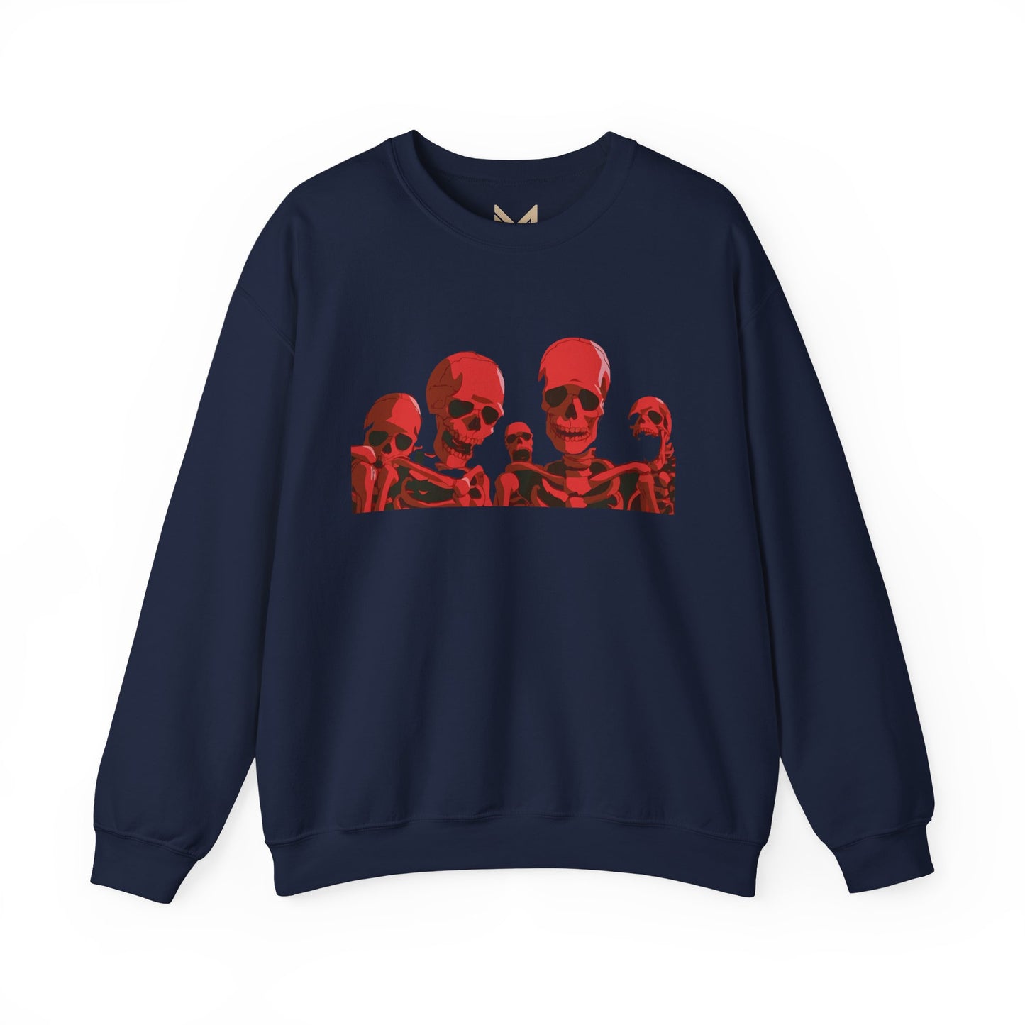 Red Skull Crewneck Sweatshirt Printify
