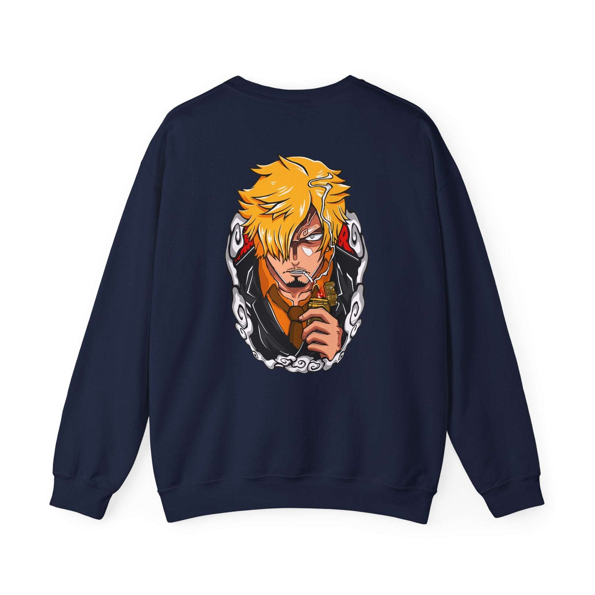 Anime Crewneck Sweatshirt — 'One Piece' Sanji Graphic Back with Logo Chest Maklenn Anime Crewneck Sweatshirt — 'One Piece' Sanji Graphic Back with Logo Chest Sweatshirt Maklenn www.maklenn.com India 33.23