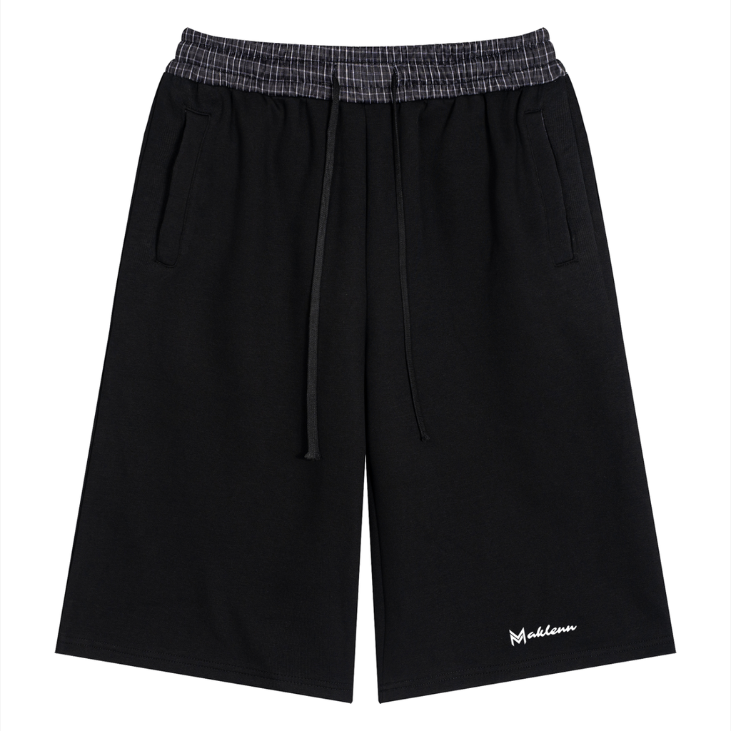 Unisex Plaid Waistband Shorts
