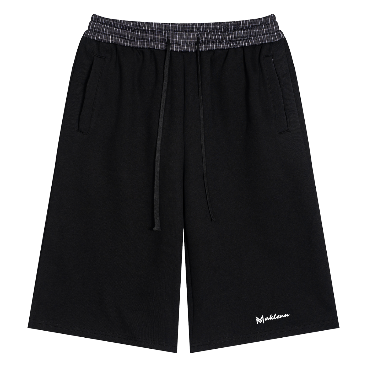 Unisex Plaid Waistband Shorts