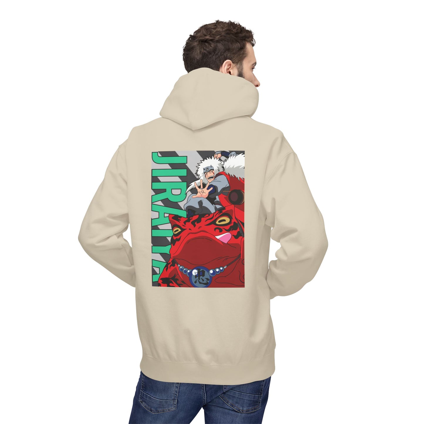 Anime Jiraiya Frog Graphic Hoodie — Naruto Sage Mode Back Print