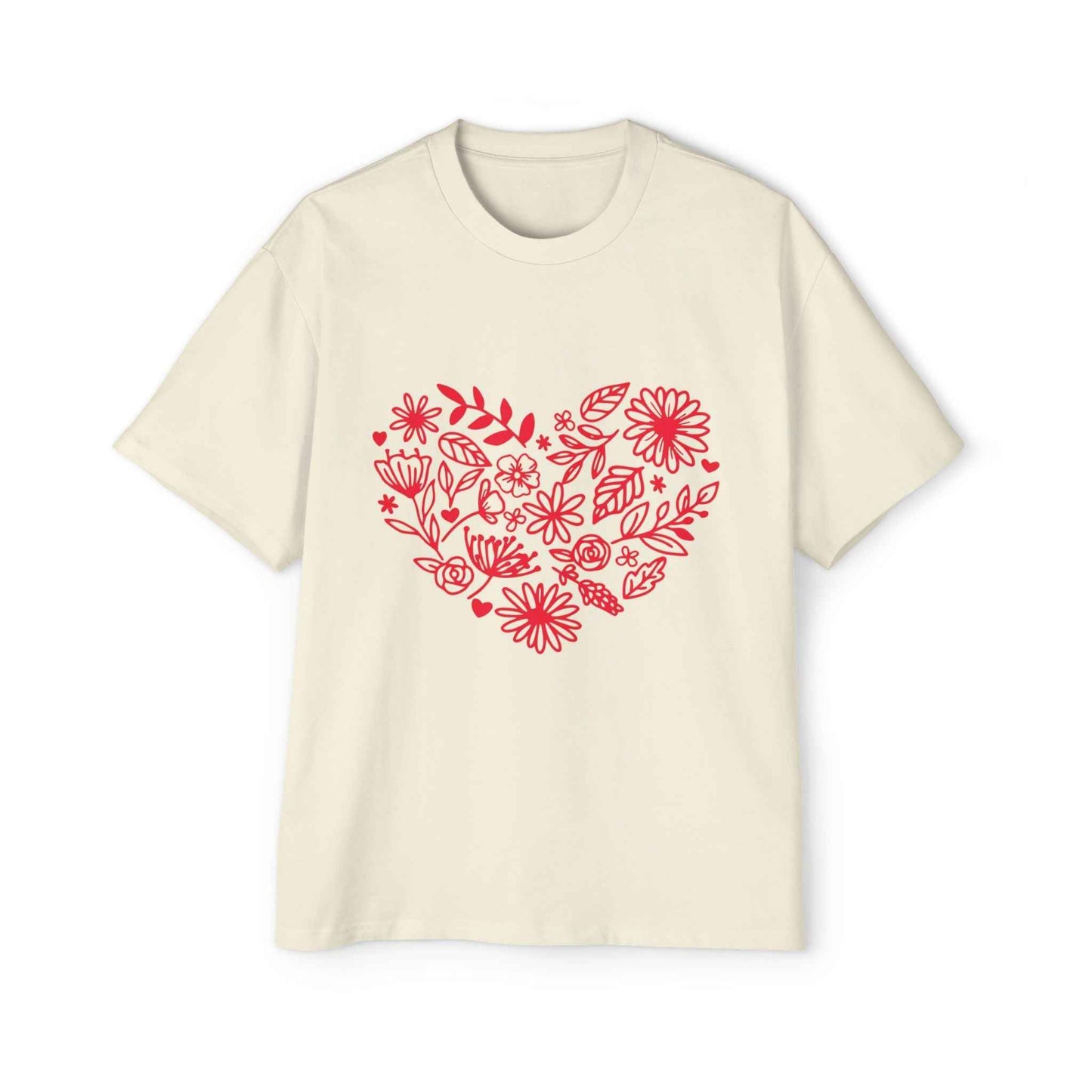 Romantic Floral Oversized Tee - Perfect for Valentine's Day, Casual Wear, Gift for Him, Comfortable Fashion, Everyday Style