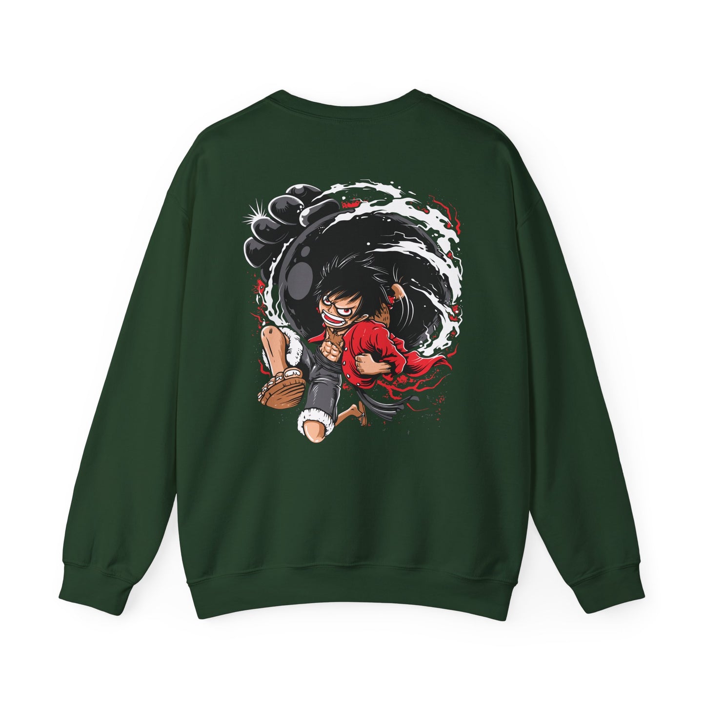 One Piece Luffy Gear 4 Crewneck Sweatshirt — Anime Pirate Straw Hat Design