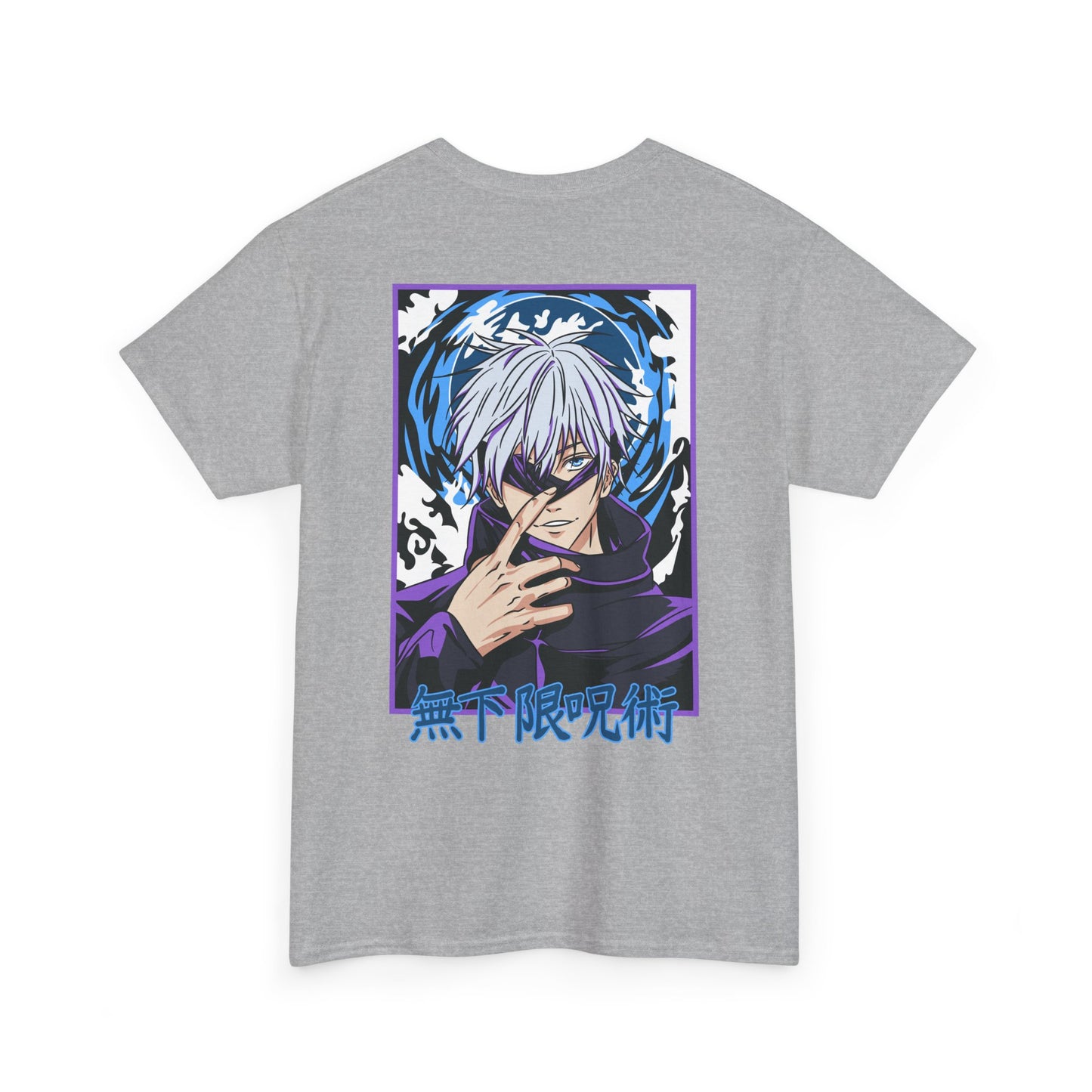 Jujutsu Kaisen Gojo Satoru Anime T-Shirt — Back Graphic & Japanese Logo