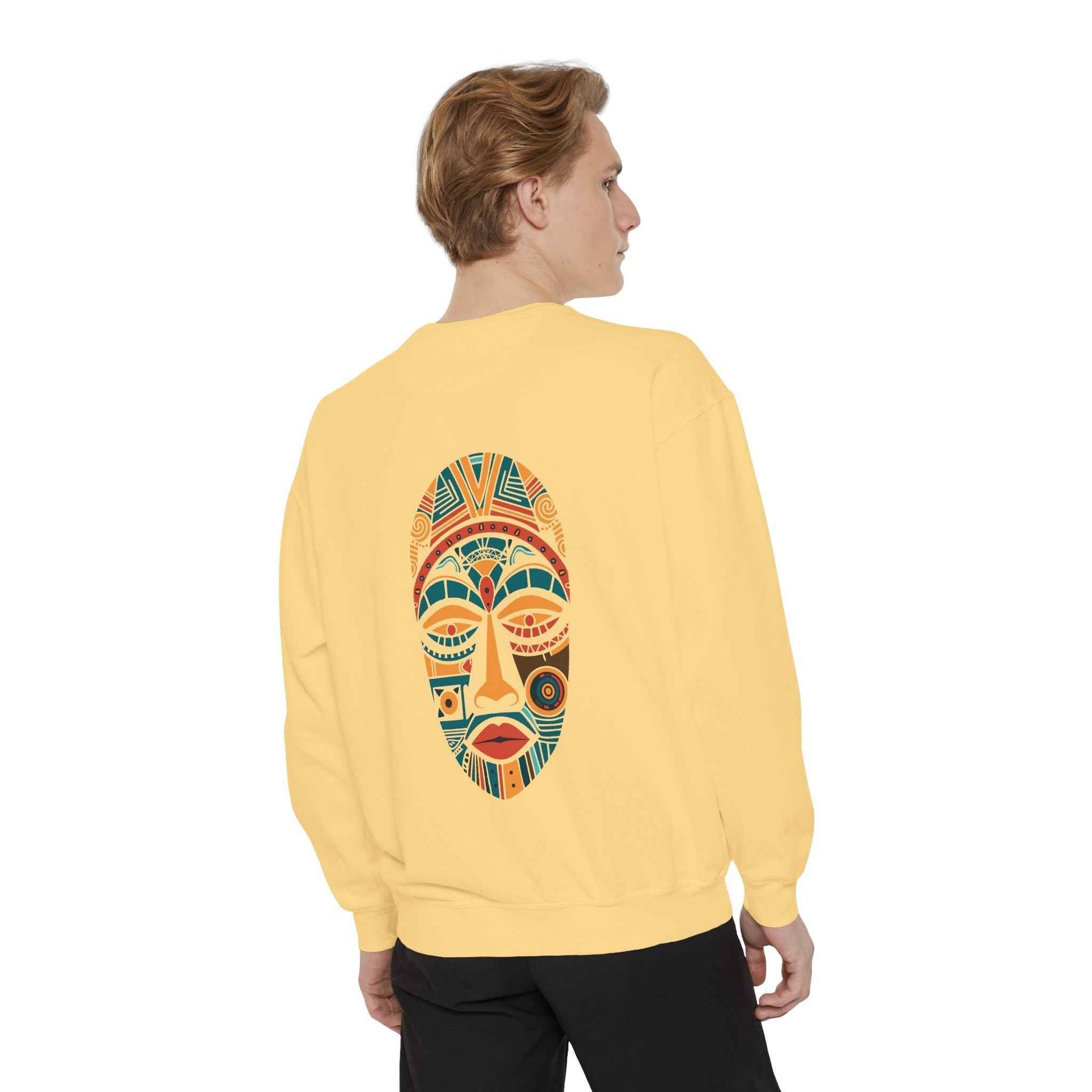 Artistic Unisex Sweatshirt - Colorful Face Design, Cozy Casual Wear, Perfect for Gifts, Fall Fashion, Unique Style