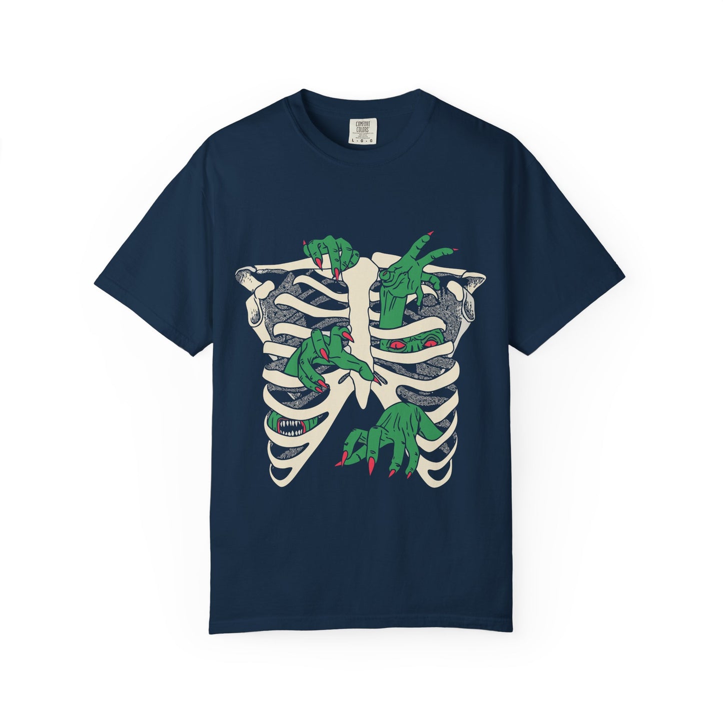Skeleton Dino Unisex T-Shirt | Vintage Graphic Tee, Fun Gift, Casual Wear, Eco-Friendly Clothing, Halloween Apparel Printify