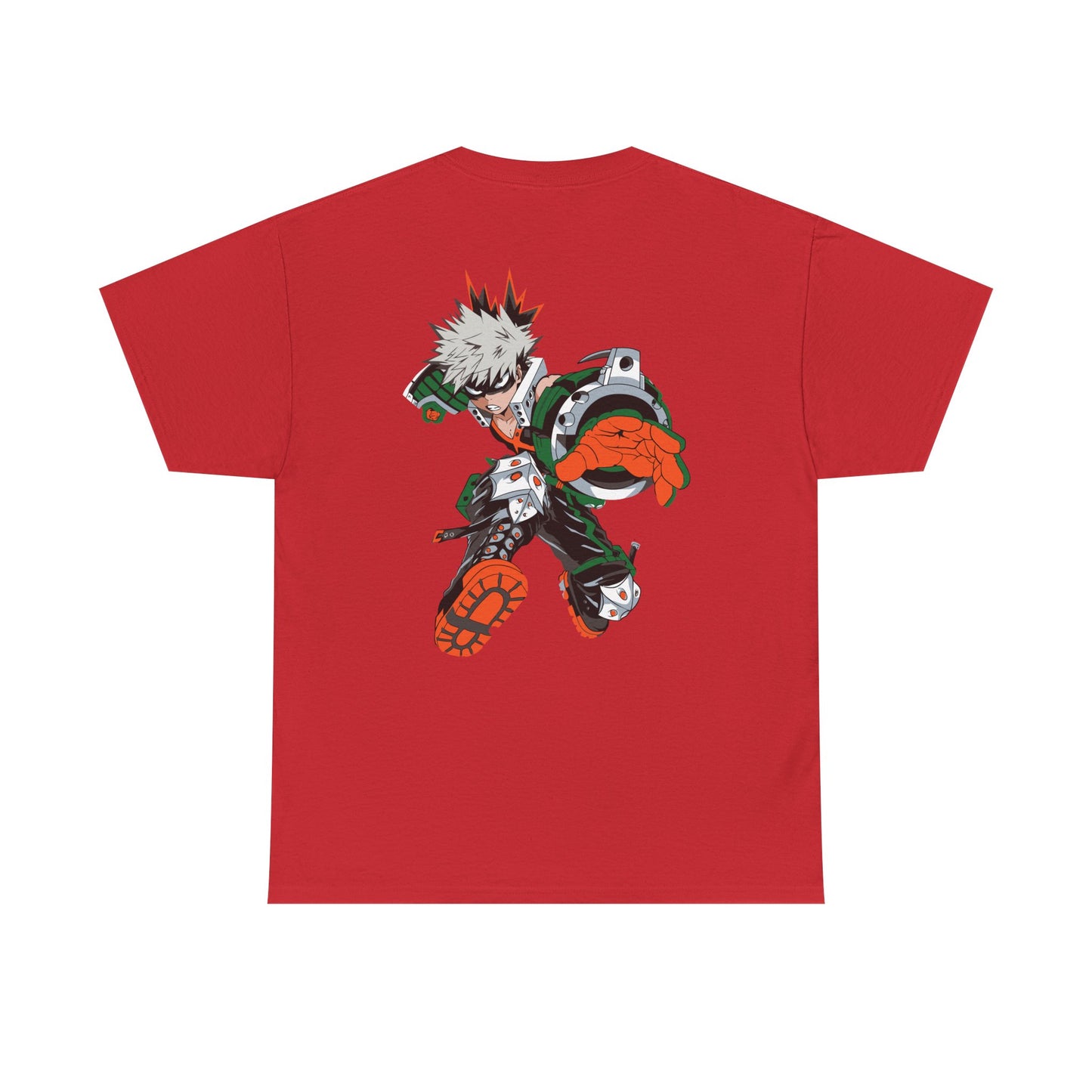Anime Graphic Tee — Dynamic Action Back Print with Small Chest Logo