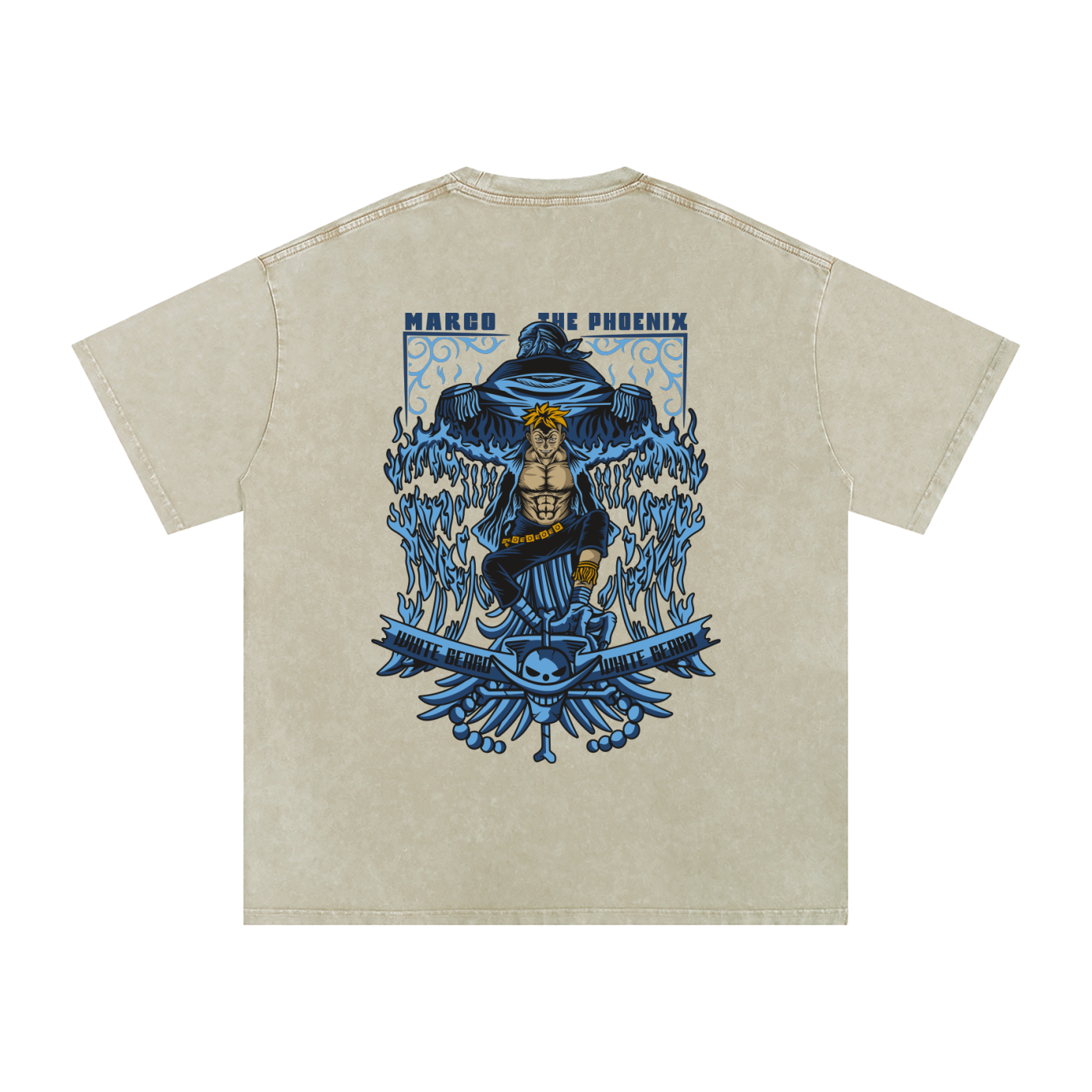 Marco the Pheonix | One Piece | Snow Washed Oversized Cotton T-Shirt ODMPOD