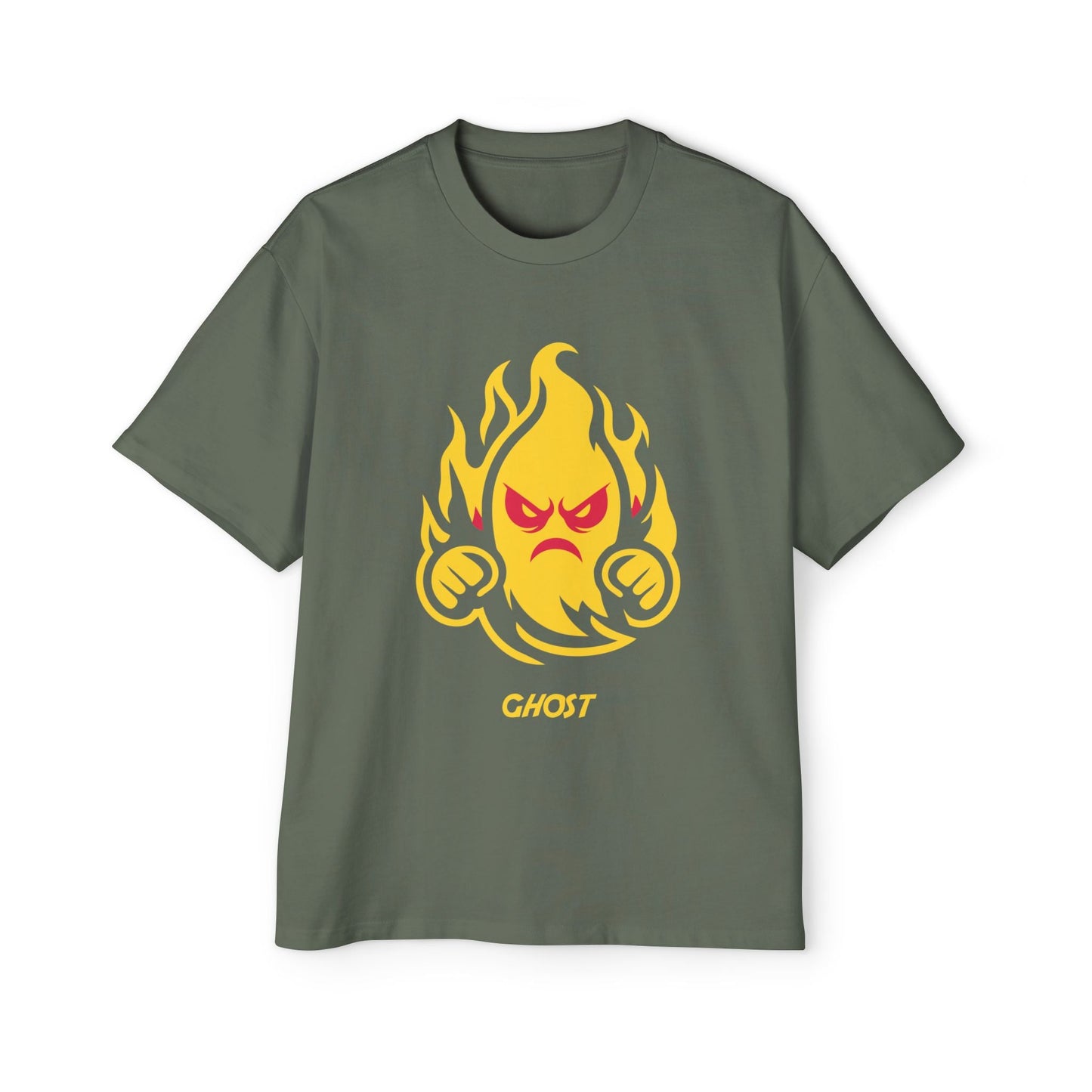 Men's Oversized Graphic Tee, Fun Flame Design, Casual Wear, Streetwear, Unique Gift, Cool Men's Apparel Printify