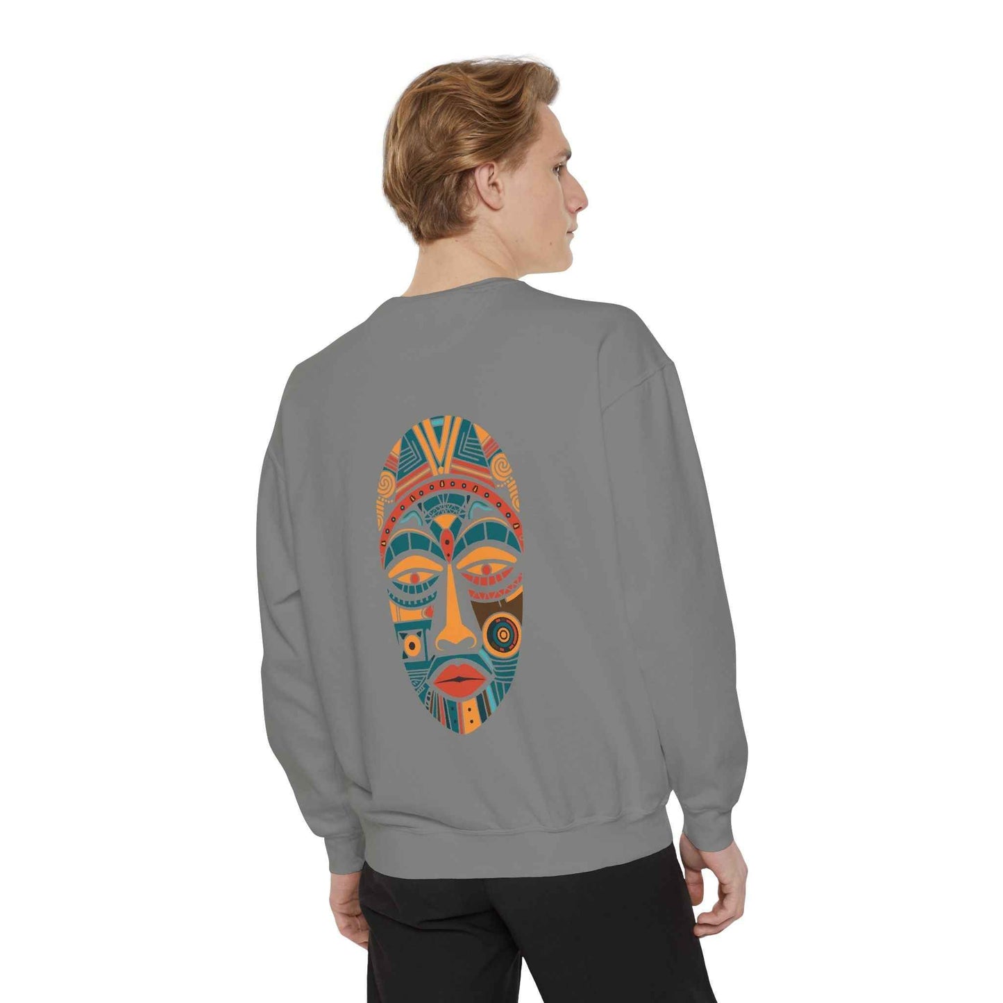 Artistic Unisex Sweatshirt - Colorful Face Design, Cozy Casual Wear, Perfect for Gifts, Fall Fashion, Unique Style