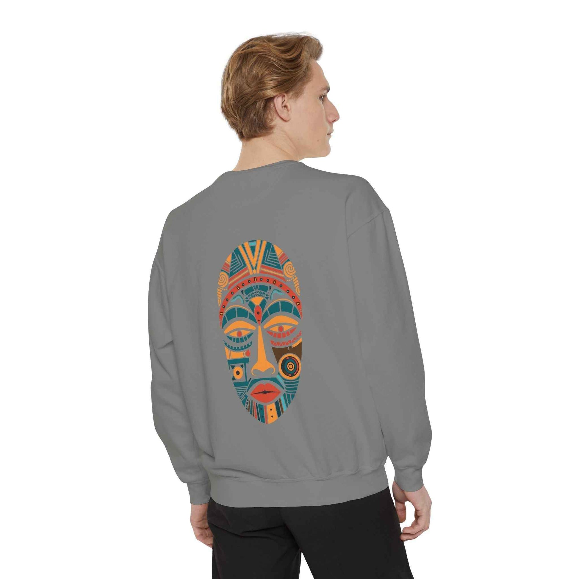 Artistic Unisex Sweatshirt - Colorful Face Design, Cozy Casual Wear, Perfect for Gifts, Fall Fashion, Unique Style