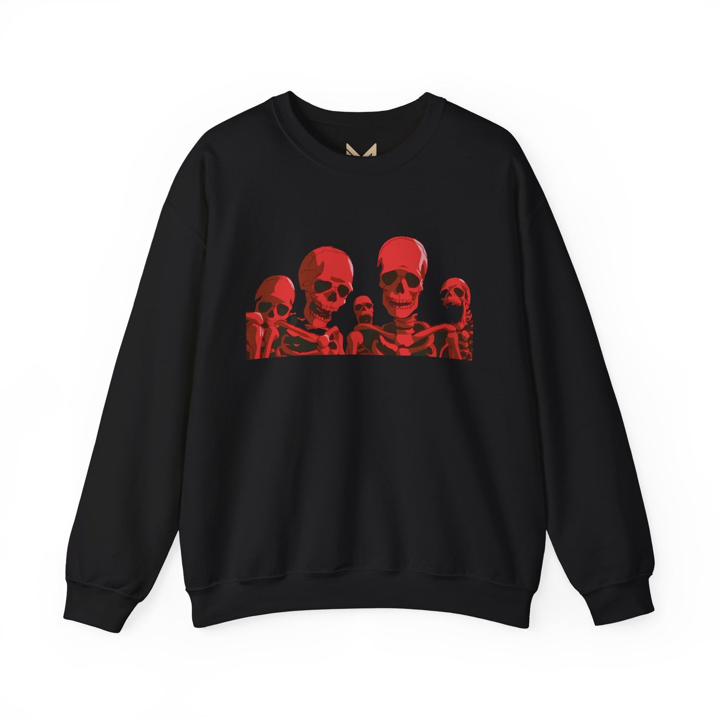 Red Skull Crewneck Sweatshirt Printify
