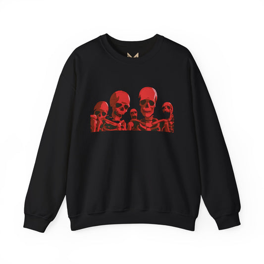 Red Skull Crewneck Sweatshirt Printify