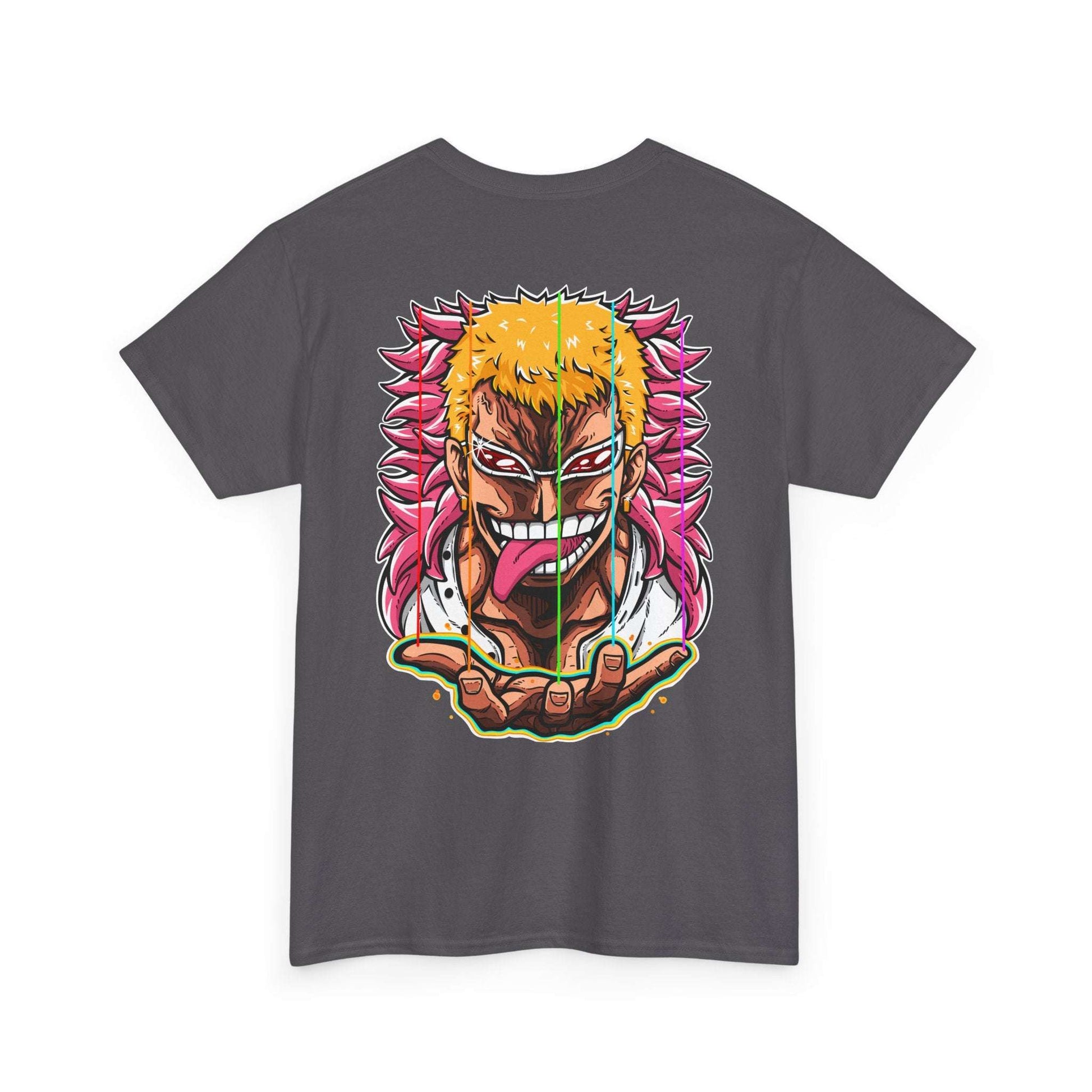 Anime Graphic Tee — Bold Color Manga Villain Back Print Maklenn Anime Graphic Tee — Bold Color Manga Villain Back Print T-Shirt Maklenn www.maklenn.com India 21.80
